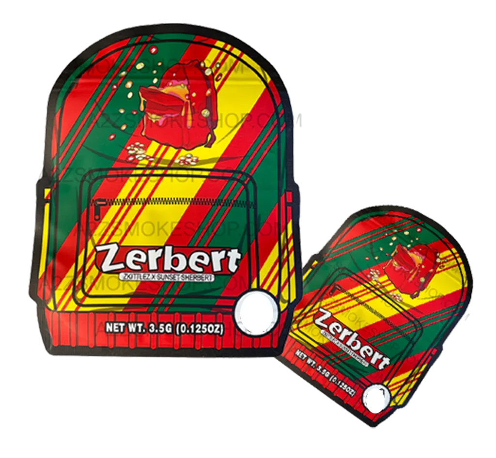 Backpack Boyz Zerbert cut out Mylar zip lock bag 3.5G - Black Unicorn Hub