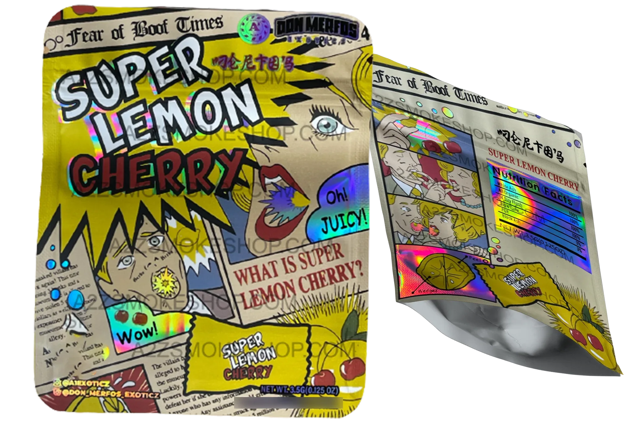 Don Merfos Super Lemon Cherry bag 3.5g Mylar bag Packaging Only - Black Unicorn Hub