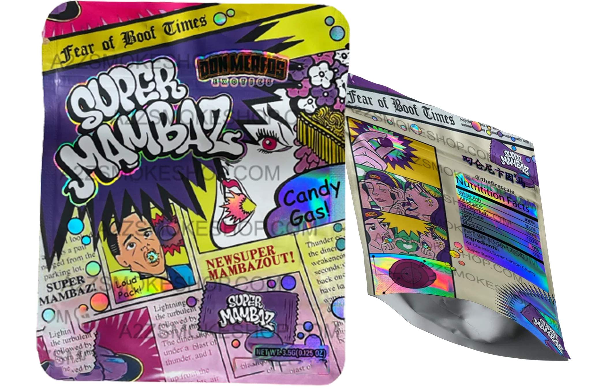 Merfos Exotics Super Mambaz bag 3.5g Holographic Mylar bag -Packaging Only -NEW - Black Unicorn Hub