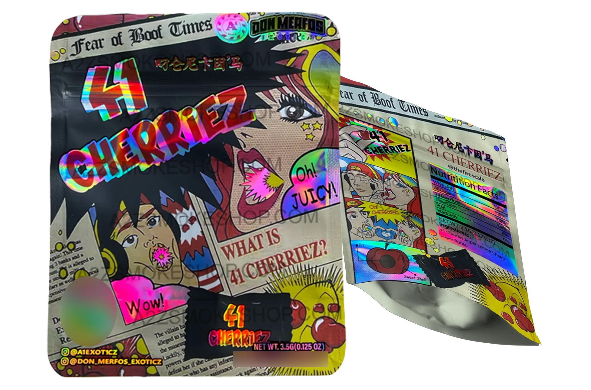 Don Merfos 41 Cherriez bag 3.5g Mylar bag Packaging Only - Black Unicorn Hub
