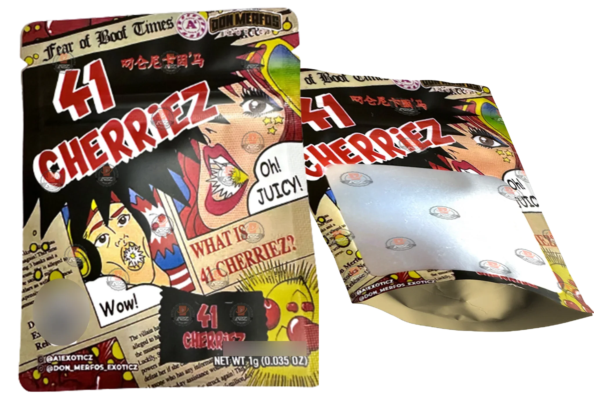 Don Merfos 41 Cherriez bag 1 Gram Mylar bag Packaging Only - Black Unicorn Hub