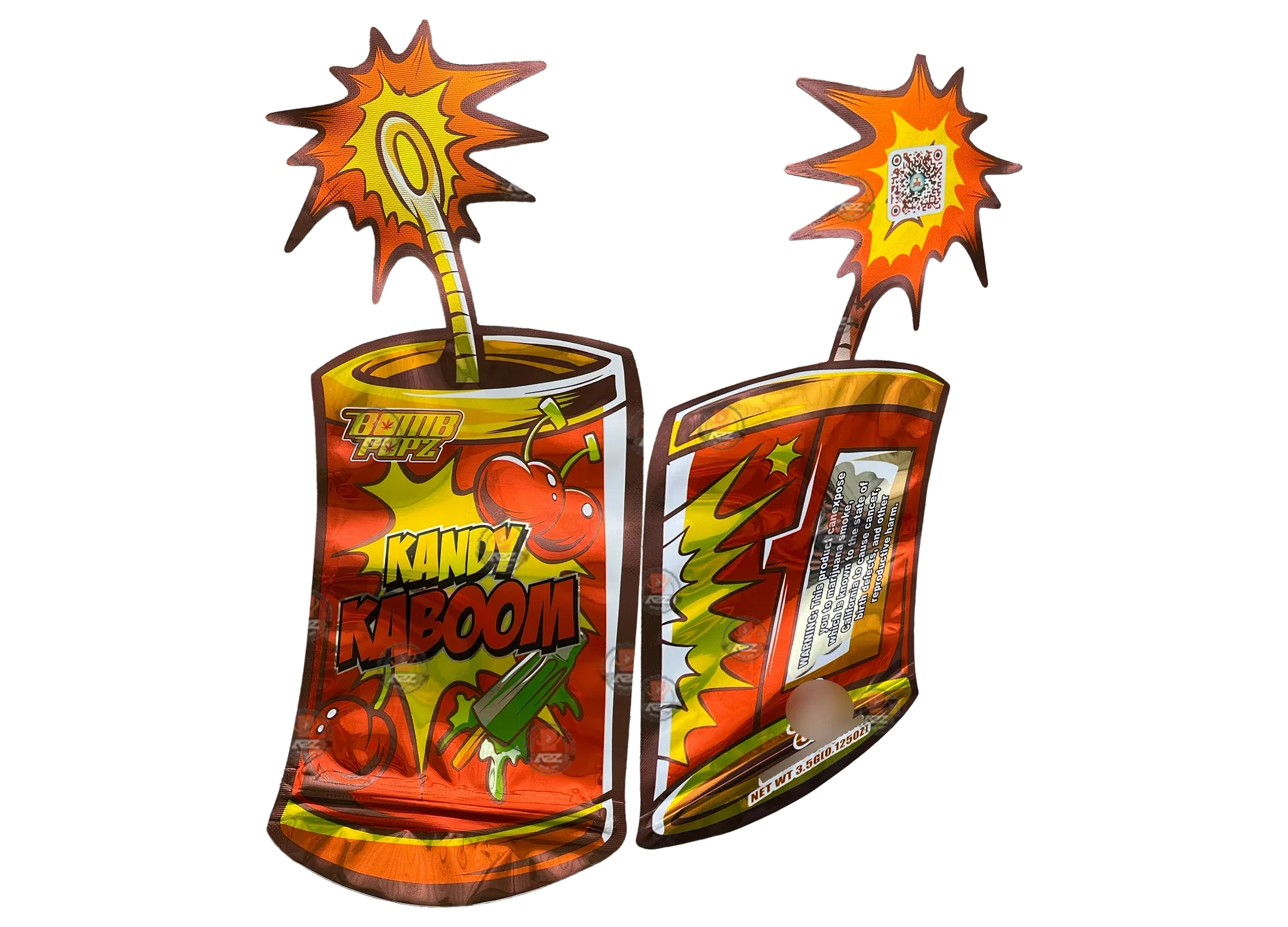 Kandy Kaboom Mylar Bag 3.5G Holographic Cut out Candy - Black Unicorn Hub