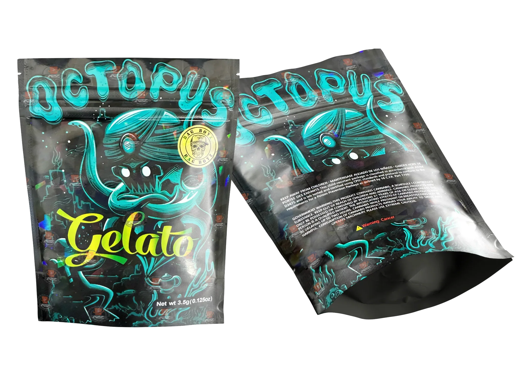 Gelato Octopus Mylar bag 3.5g Packaging Only - Black Unicorn Hub