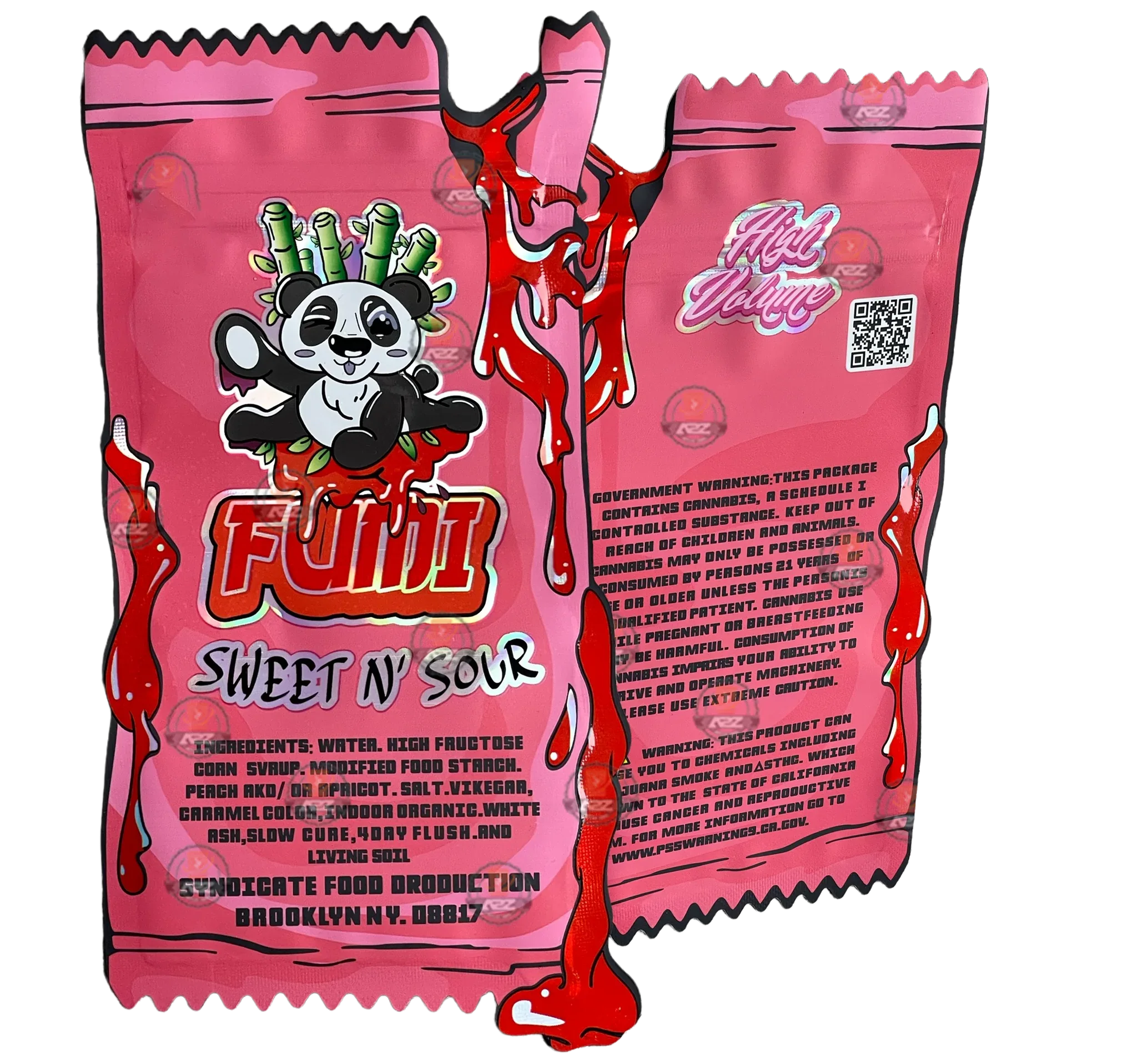Fumi Sweet N Sour Sauce cut out Mylar Bags 3.5g Die Cut Holographic - Black Unicorn Hub