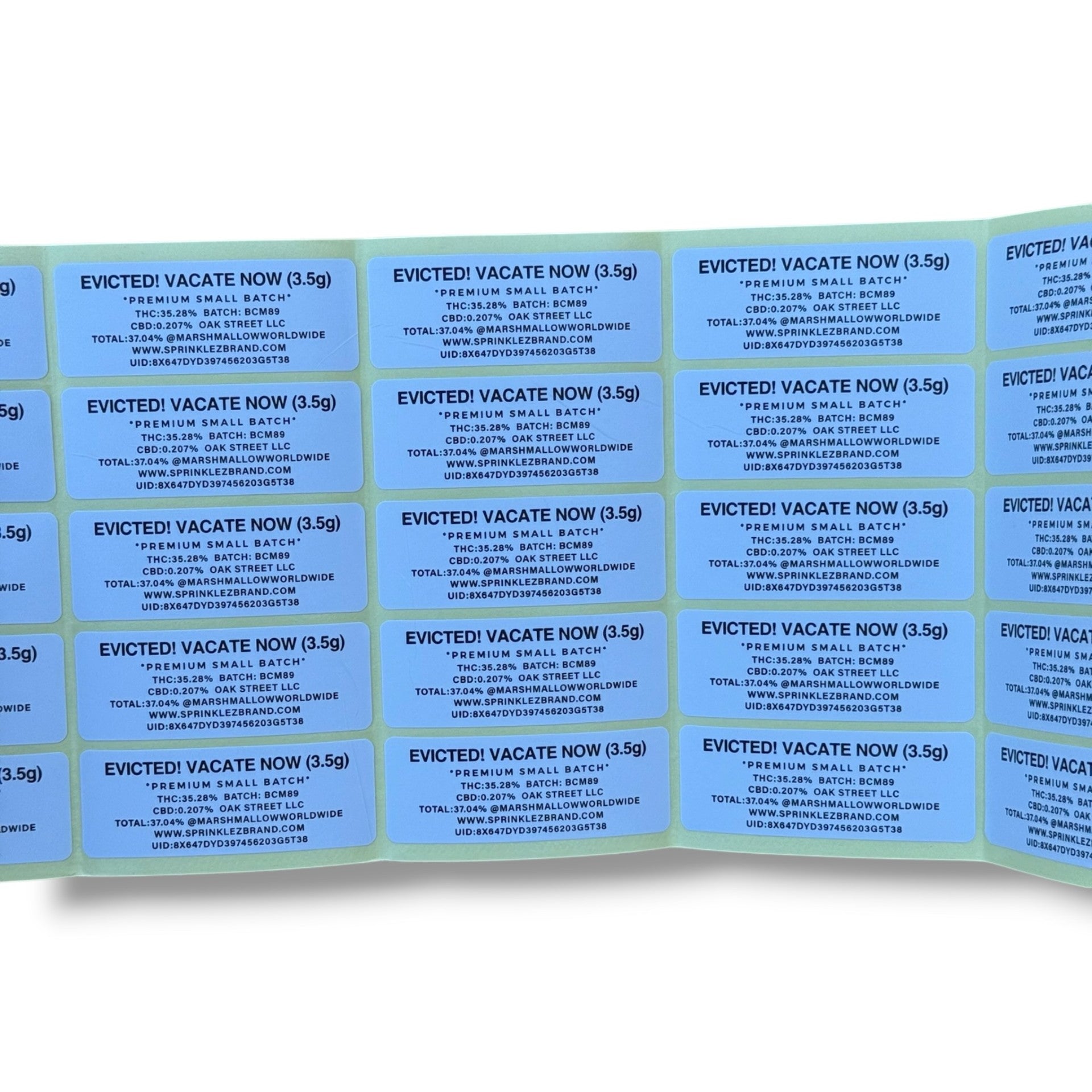 SprinklezTorch World Evicted 3.5G Mylar sticker Bags -With stickers and label