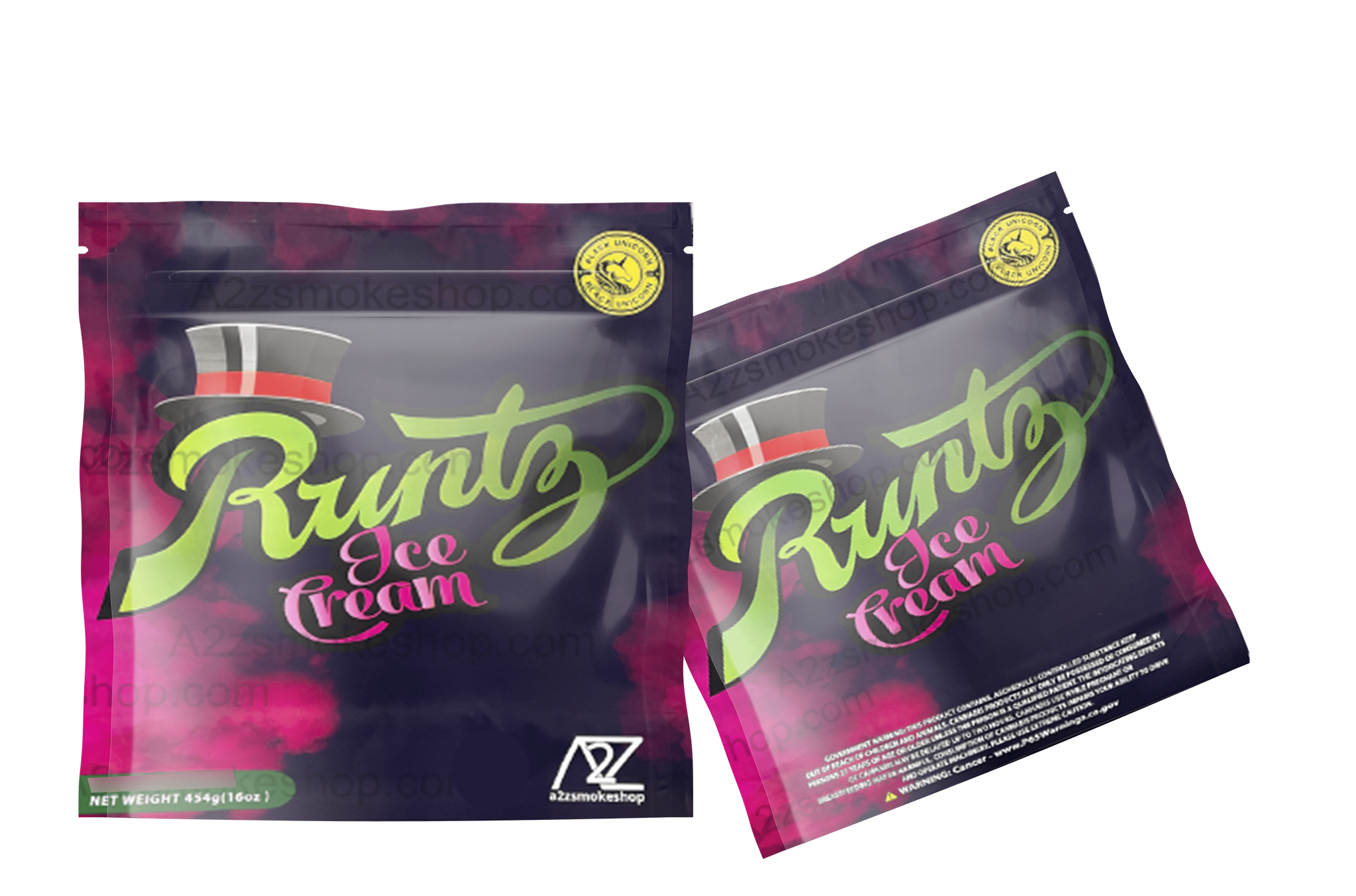 Black Unicorn - Pound Bag (Large)-Ice Cream Mylar bag  1LBS - 16OZ (454g)