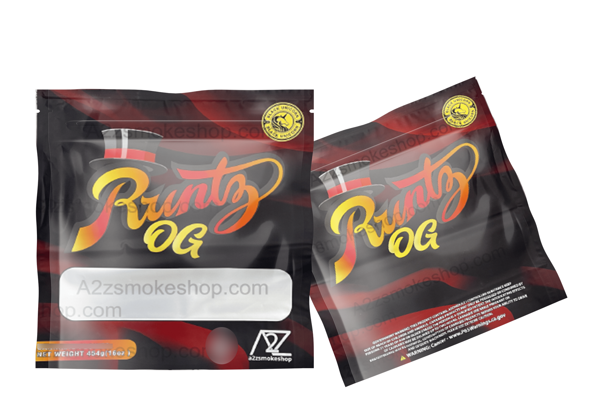 Black Unicorn - Pound Bag (Large)-OG Mylar bag with Window  1LBS - 16OZ (454g)