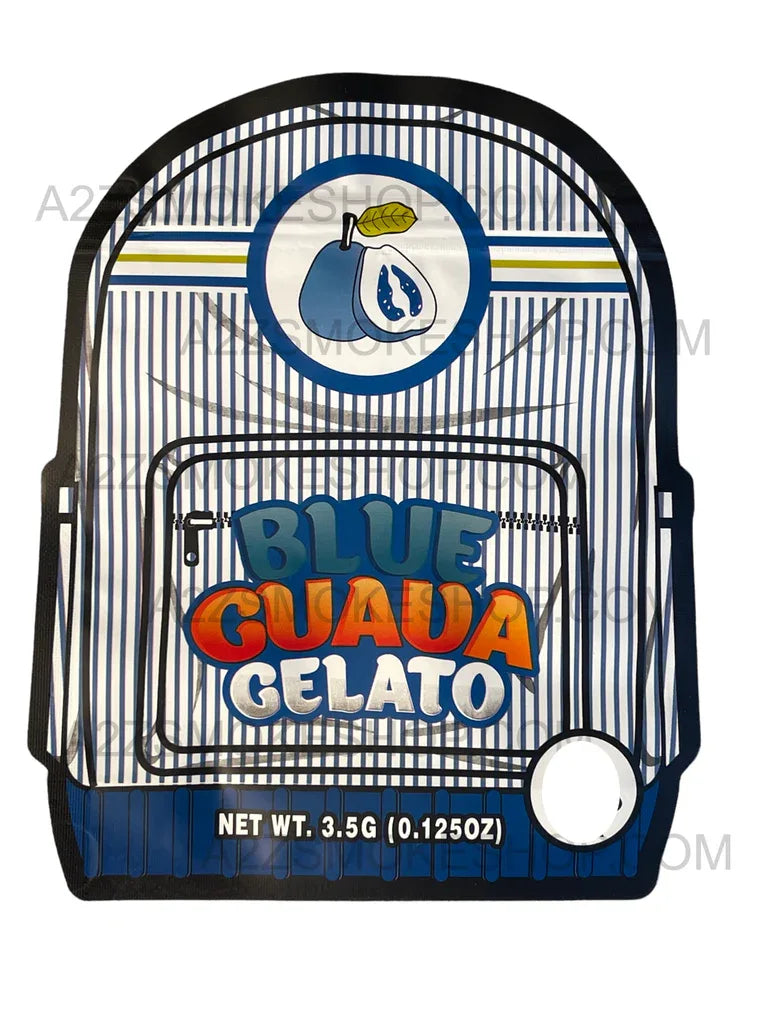 Backpack Boyz Blue Guava Gelato cut out Mylar zip lock bag 3.5G - Black Unicorn Hub