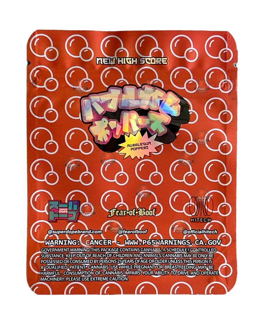 Bubblegum Popperz By Superdope - Mylar Bags 3.5g Holographic