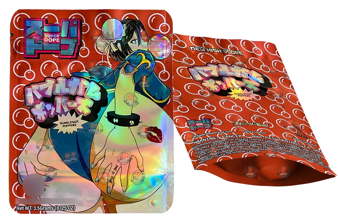 Bubblegum Popperz By Superdope - Mylar Bags 3.5g Holographic - Black Unicorn Hub