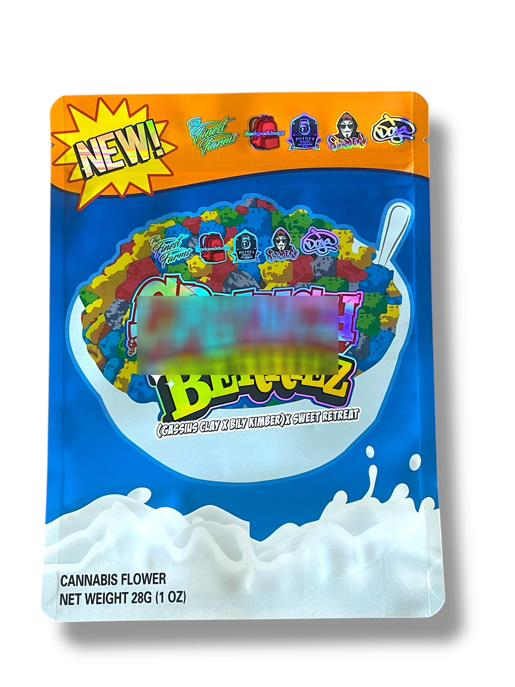 Cereal berries 1 OZ  28G empty Mylar bag 1 ounce (50 Count)