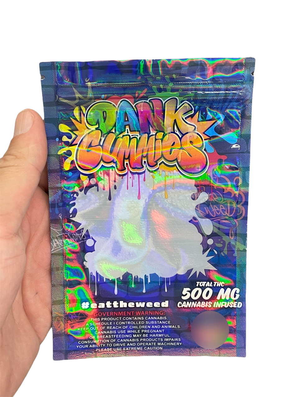Dank Gummies 500mg  Mylar Bag Purple-Packaging Only