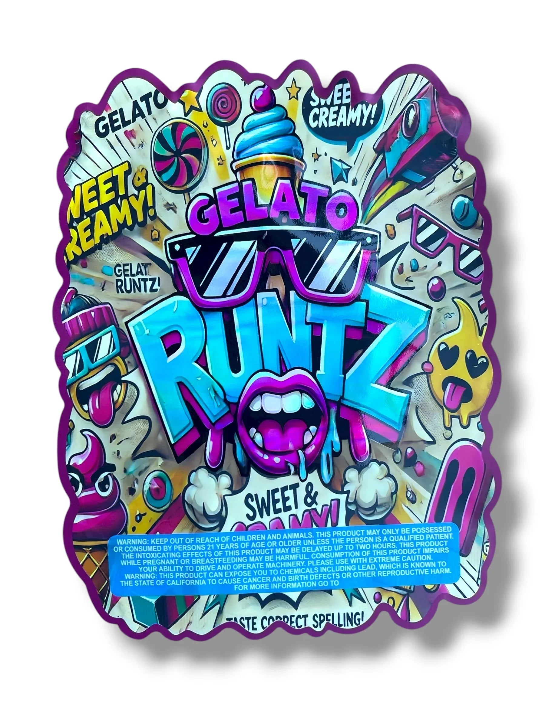 Gelato 1 OZ 28G Mylar empty Mylar bag 1 ounce (50 Count)