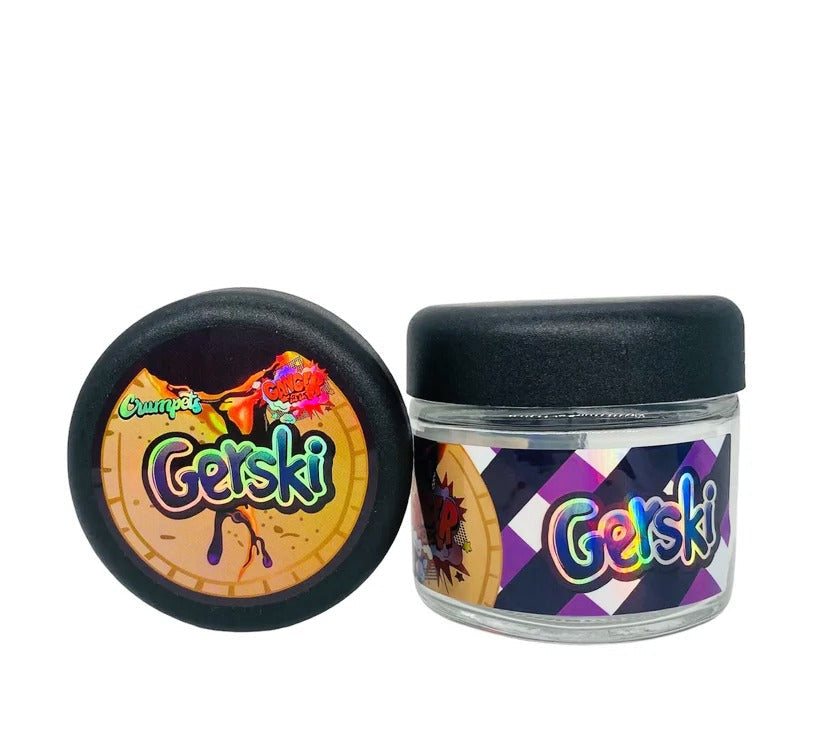 Gerski 3.5g Glass Jars with Holographic Stickers