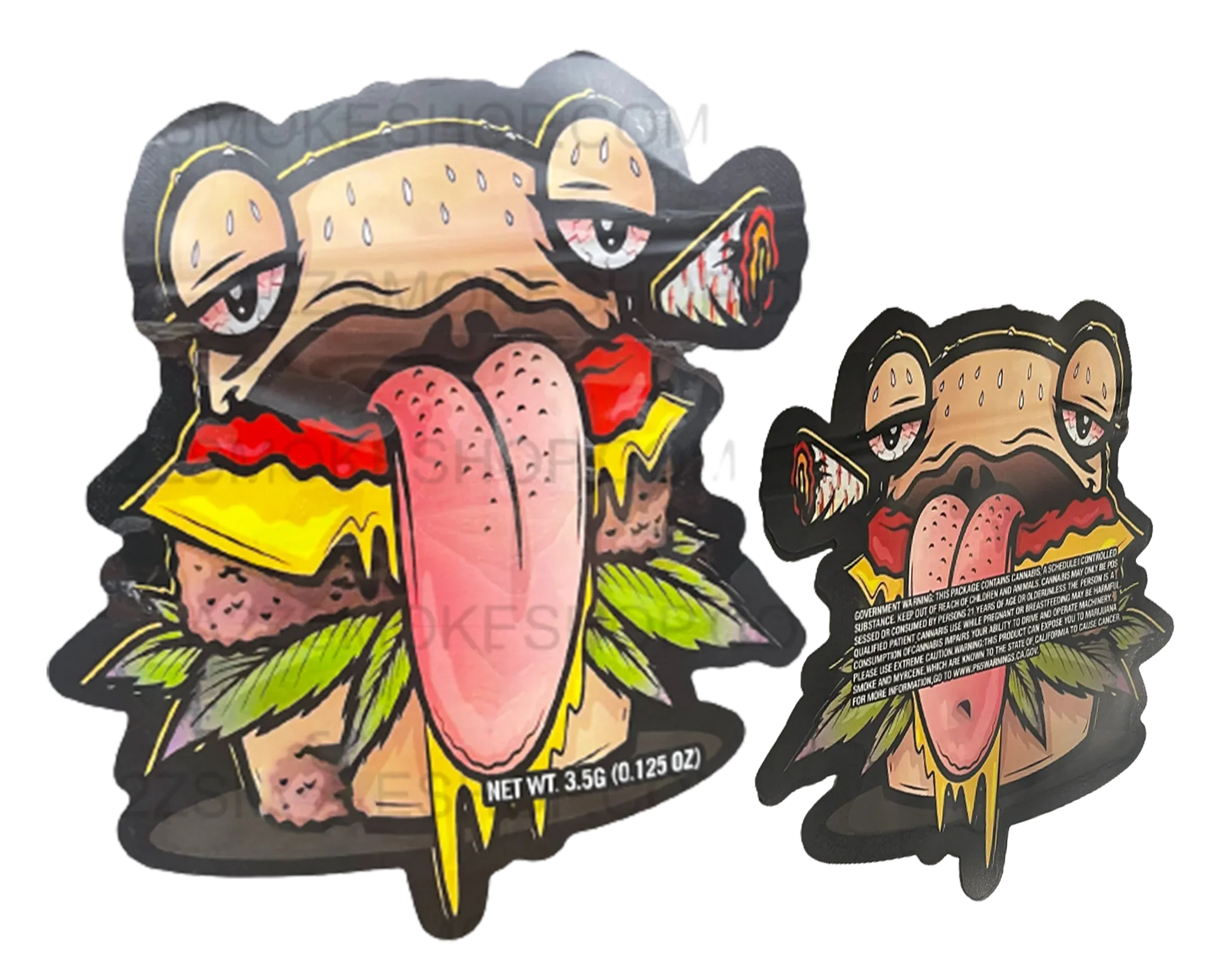 Hamburger cut out Mylar bag 3.5g Can use for any strain - Black Unicorn Hub