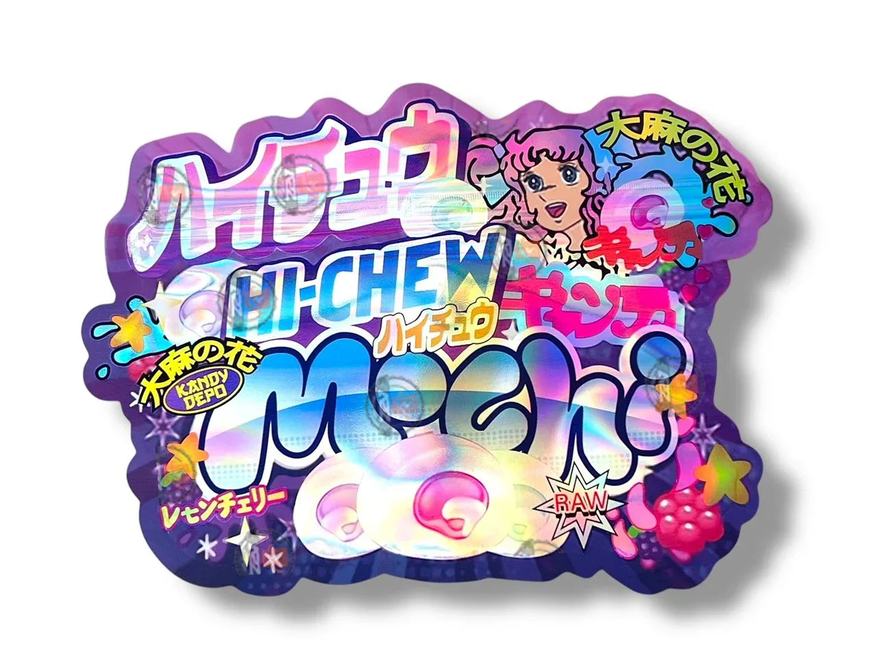 Hi Chew Mochi Kandy Depo Mylar Bags with Boxes 3.5g Box Packaging Holographic