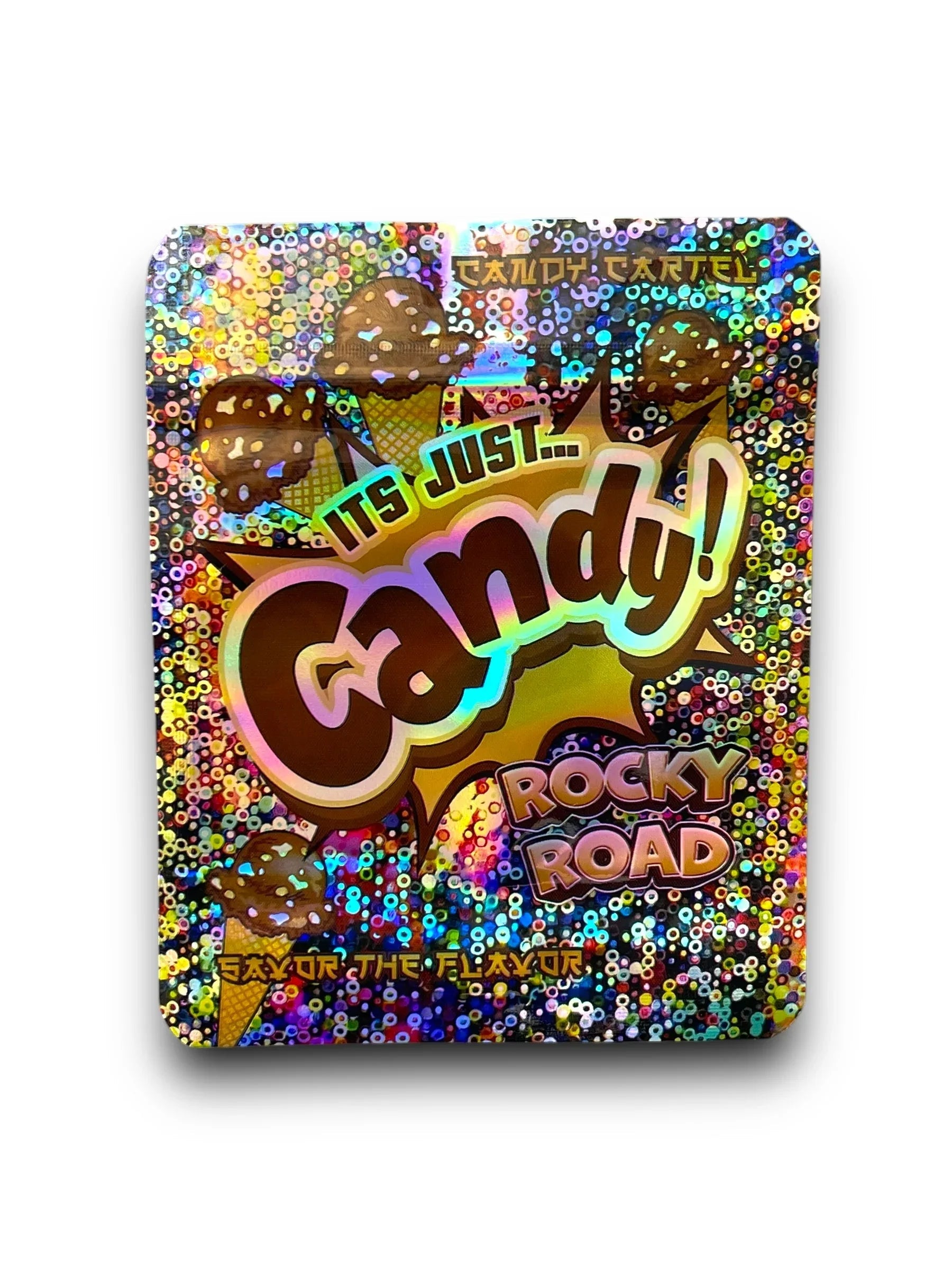 Candy Rocky Road Mylar Bags 3.5g Holographic Candy Cartel - Black Unicorn Hub