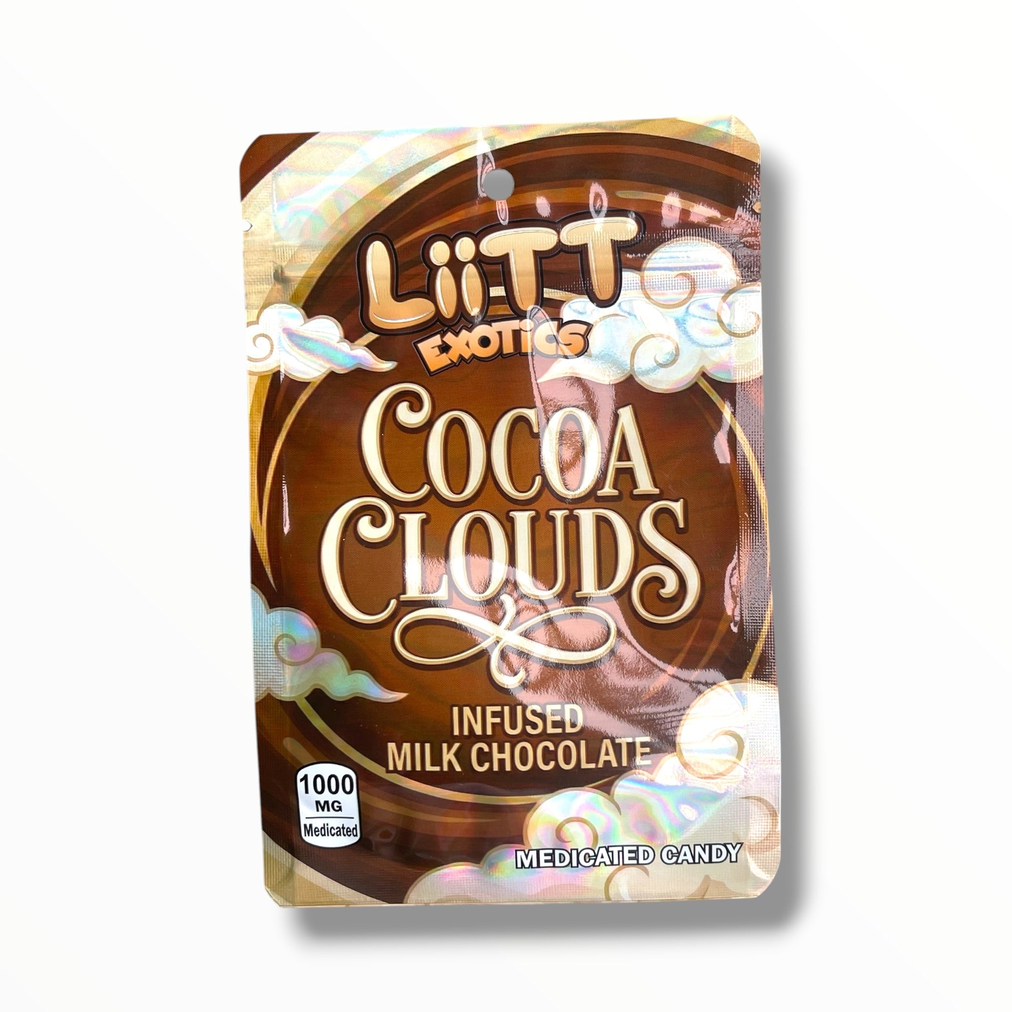 Liitt Cocoa Clouds Infused Milk Chocolate 3.5g Mylar Bag 1000MG (Packaging Only)