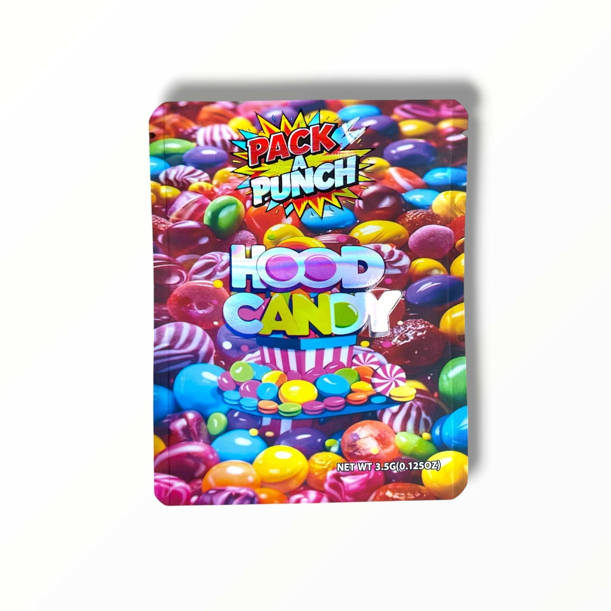Pack A Punch Hood Candy 3.5g Mylar Bag- Packaging
