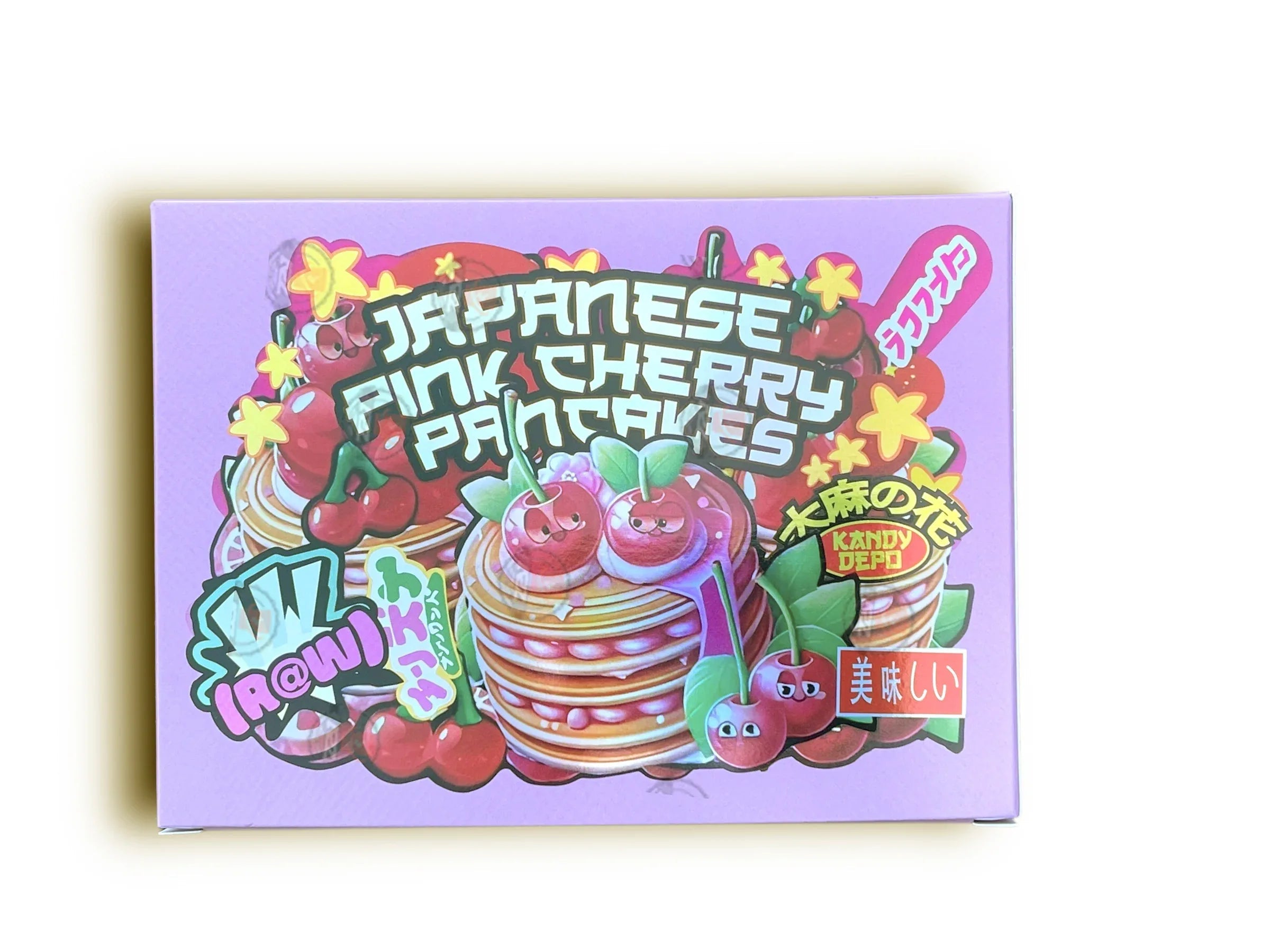 Kandy Depo Japanese Pink Cherry Pancakes Mylar Bags with Boxes 3.5g Box Packaging Holographic - Black Unicorn Hub