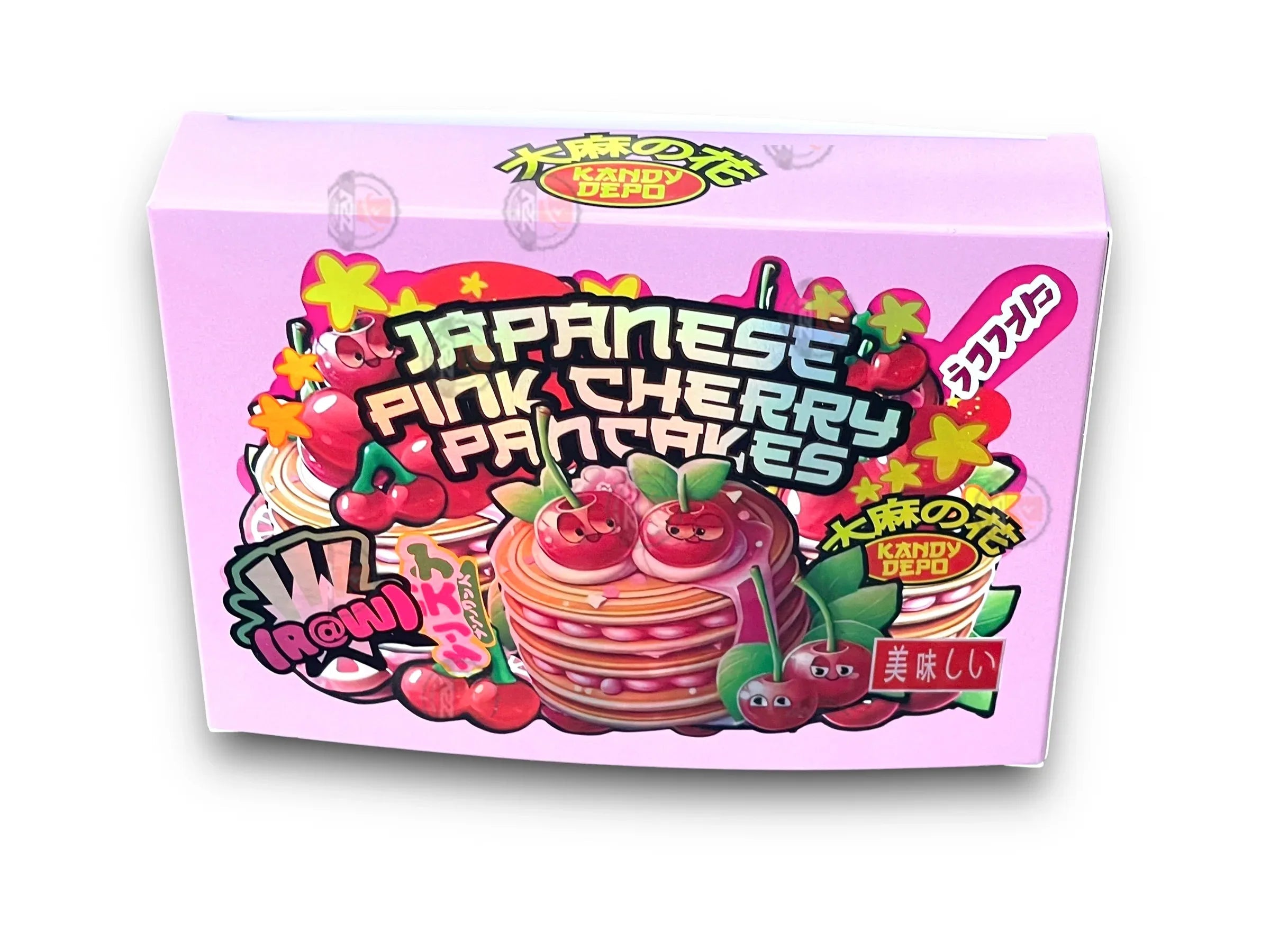 Kandy Depo Japanese Pink Cherry Pancakes Mylar Bags with Boxes 3.5g Box Packaging Holographic - Black Unicorn Hub