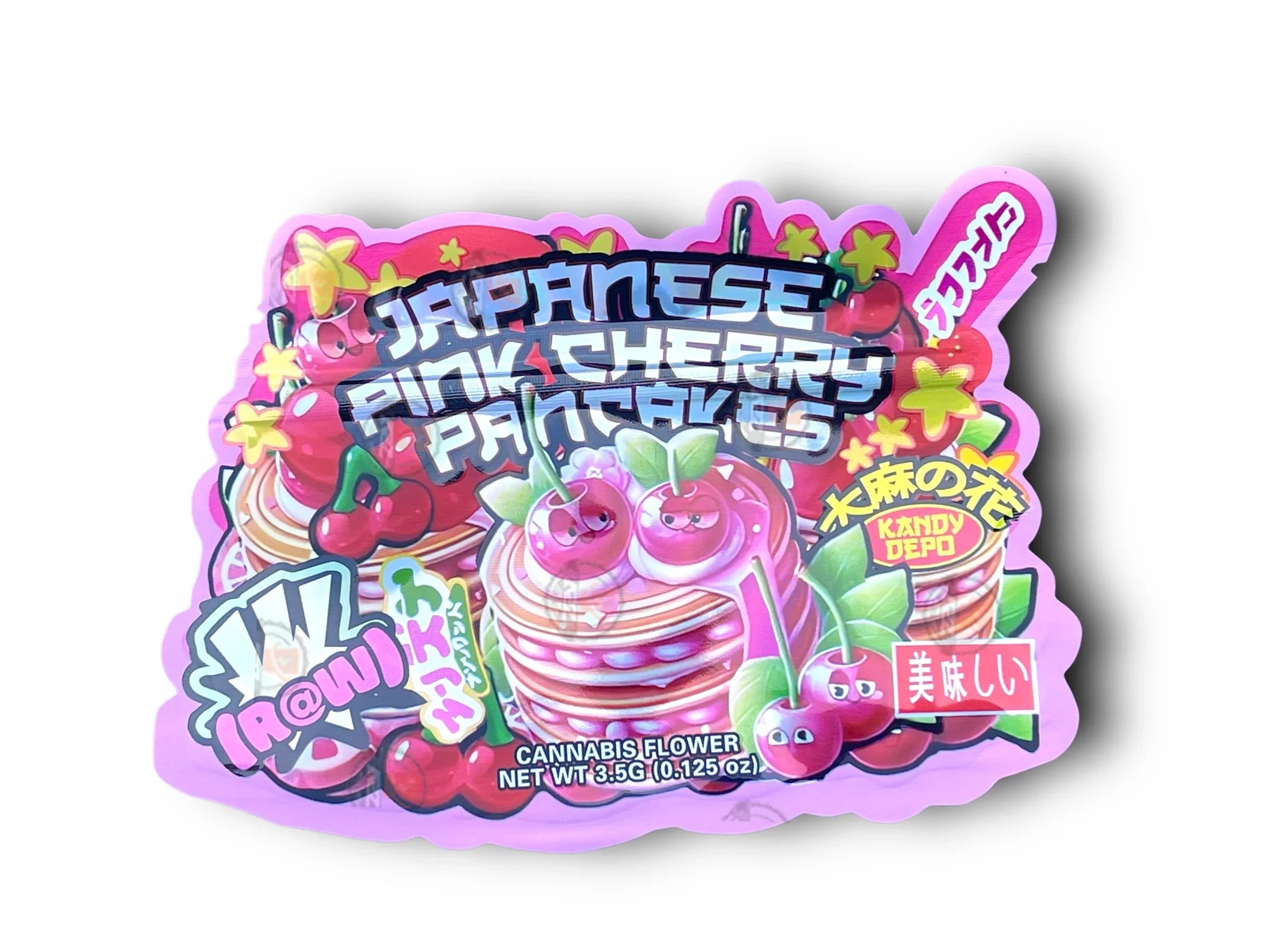 Kandy Depo Japanese Pink Cherry Pancakes Mylar Bags with Boxes 3.5
