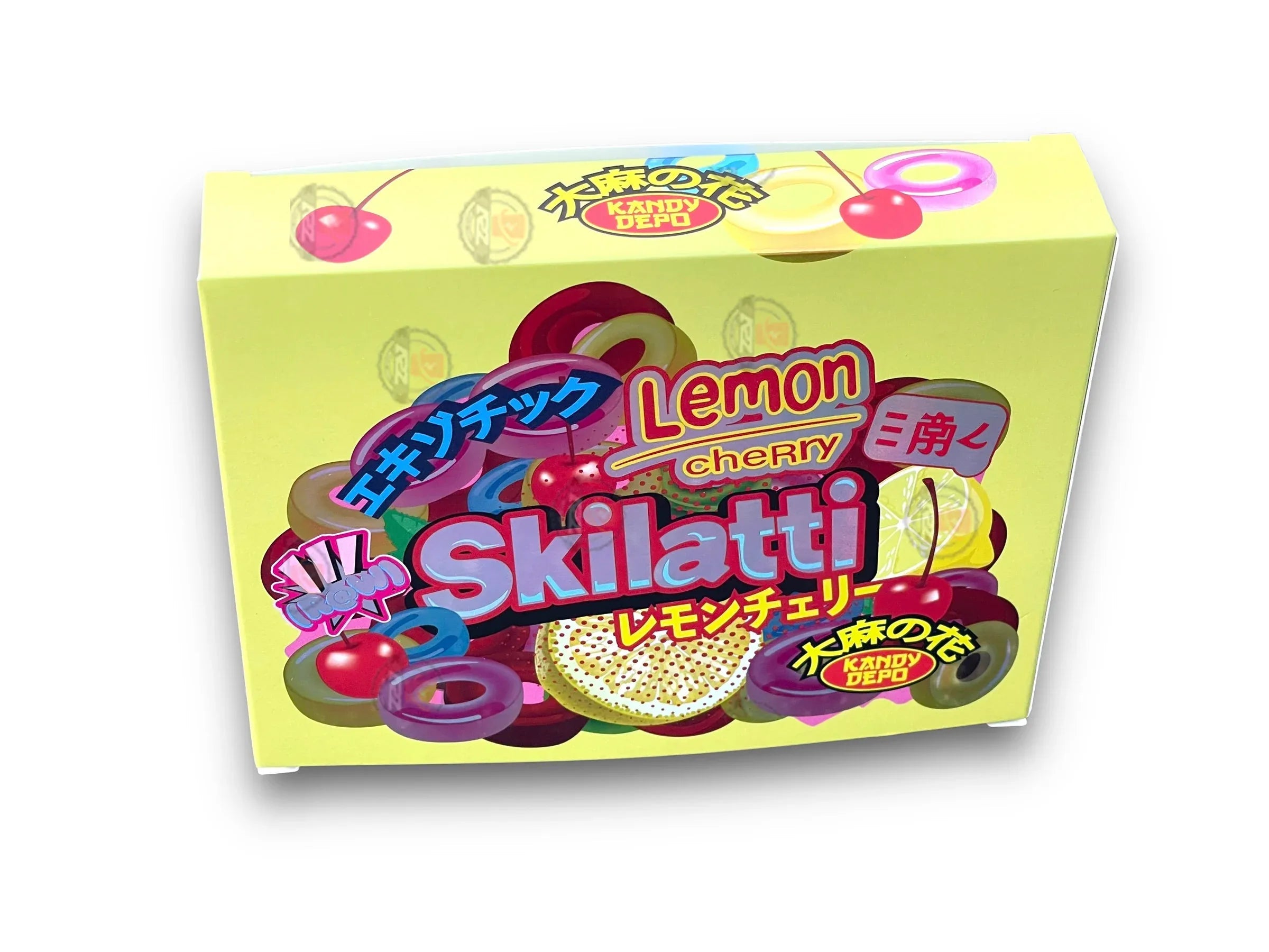 Kandy Depo Lemon Cherry Skilatti Mylar Bags with Boxes 3.5g Box Packaging Holographic - Black Unicorn Hub