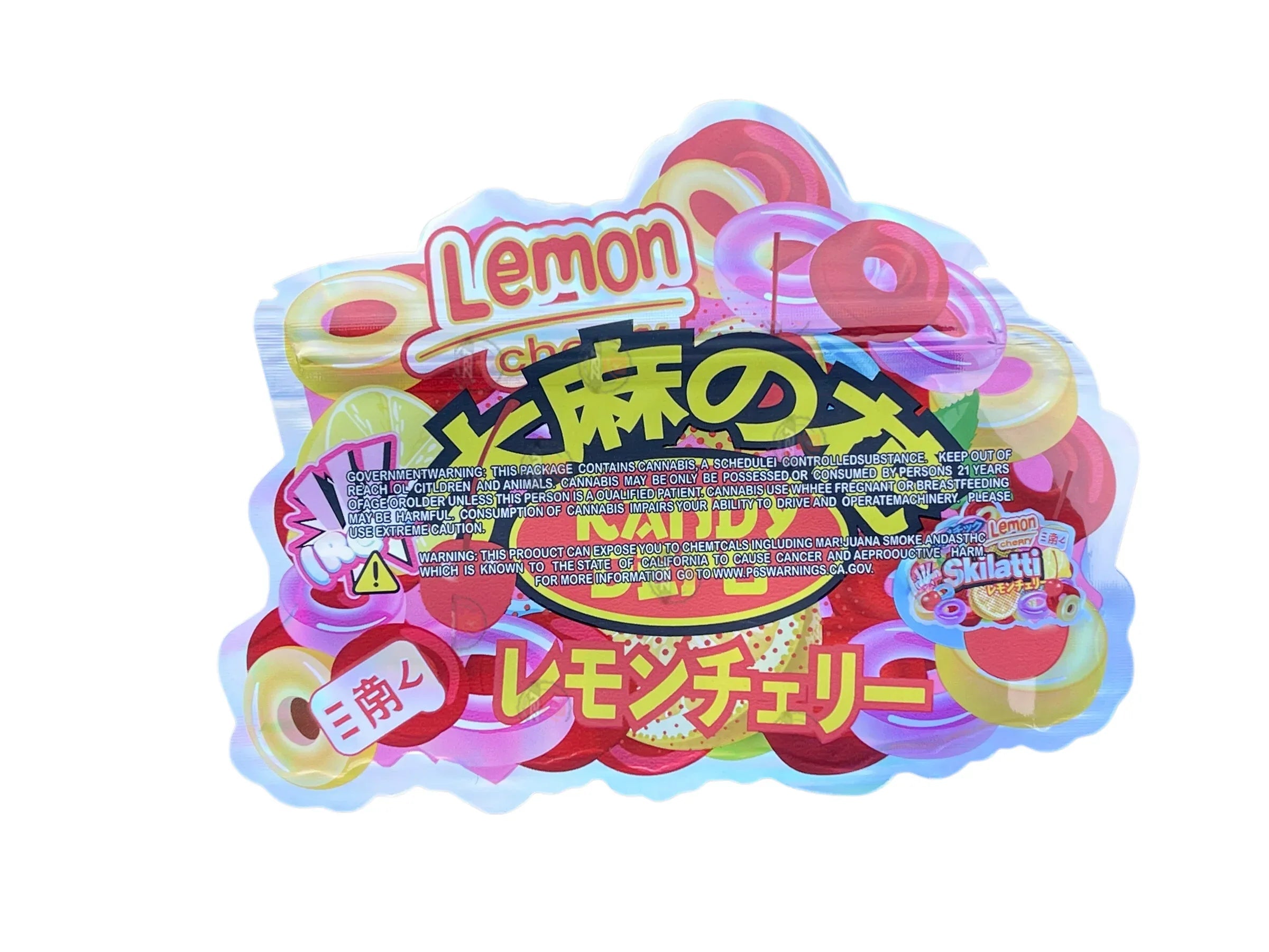 Kandy Depo Lemon Cherry Skilatti Mylar Bags 3.5g Holographic - Black Unicorn Hub