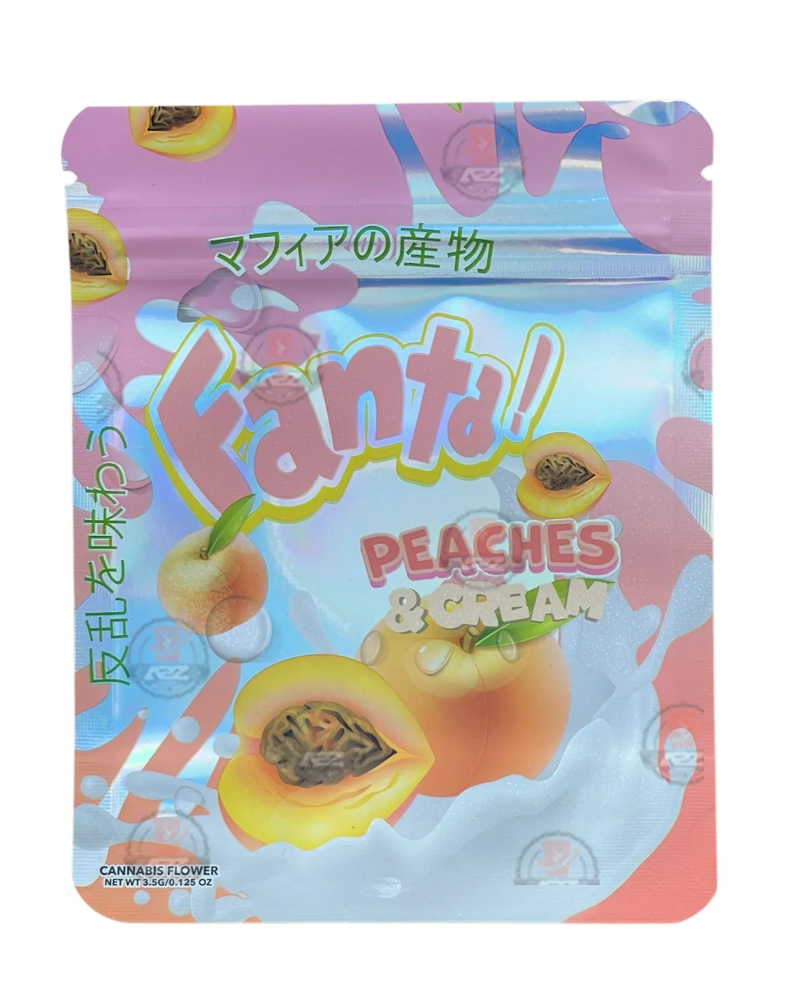 Fanta Peaches & Cream Mylar Bags 3.5g Holographic - Black Unicorn Hub
