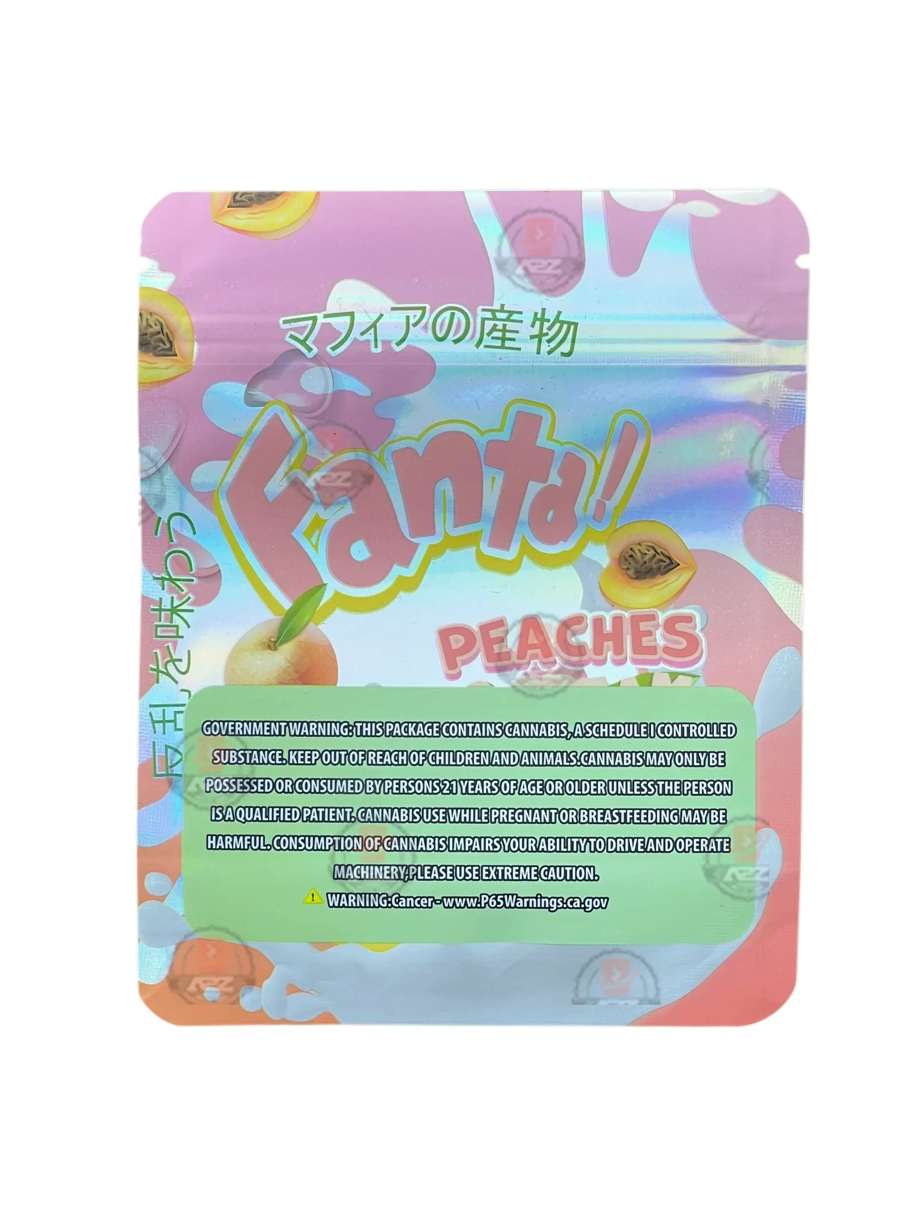 Fanta Peaches & Cream Mylar Bags 3.5g Holographic - Black Unicorn Hub
