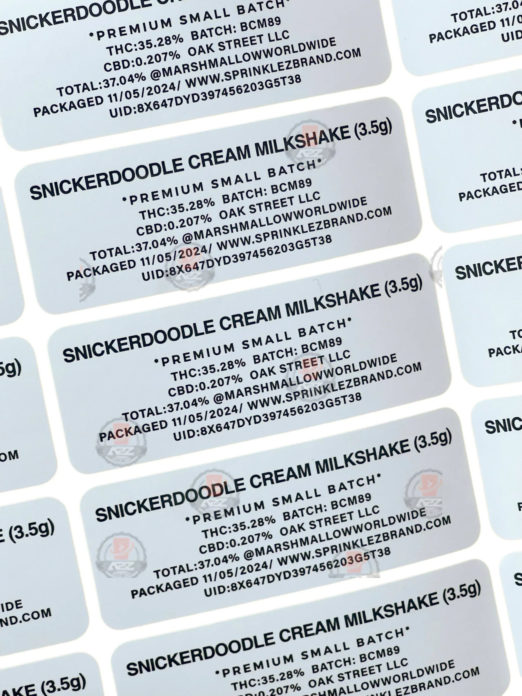 Sprinklez Snickerdoodle Cream 3.5G Mylar Bags -With stickers and label - Black Unicorn Hub