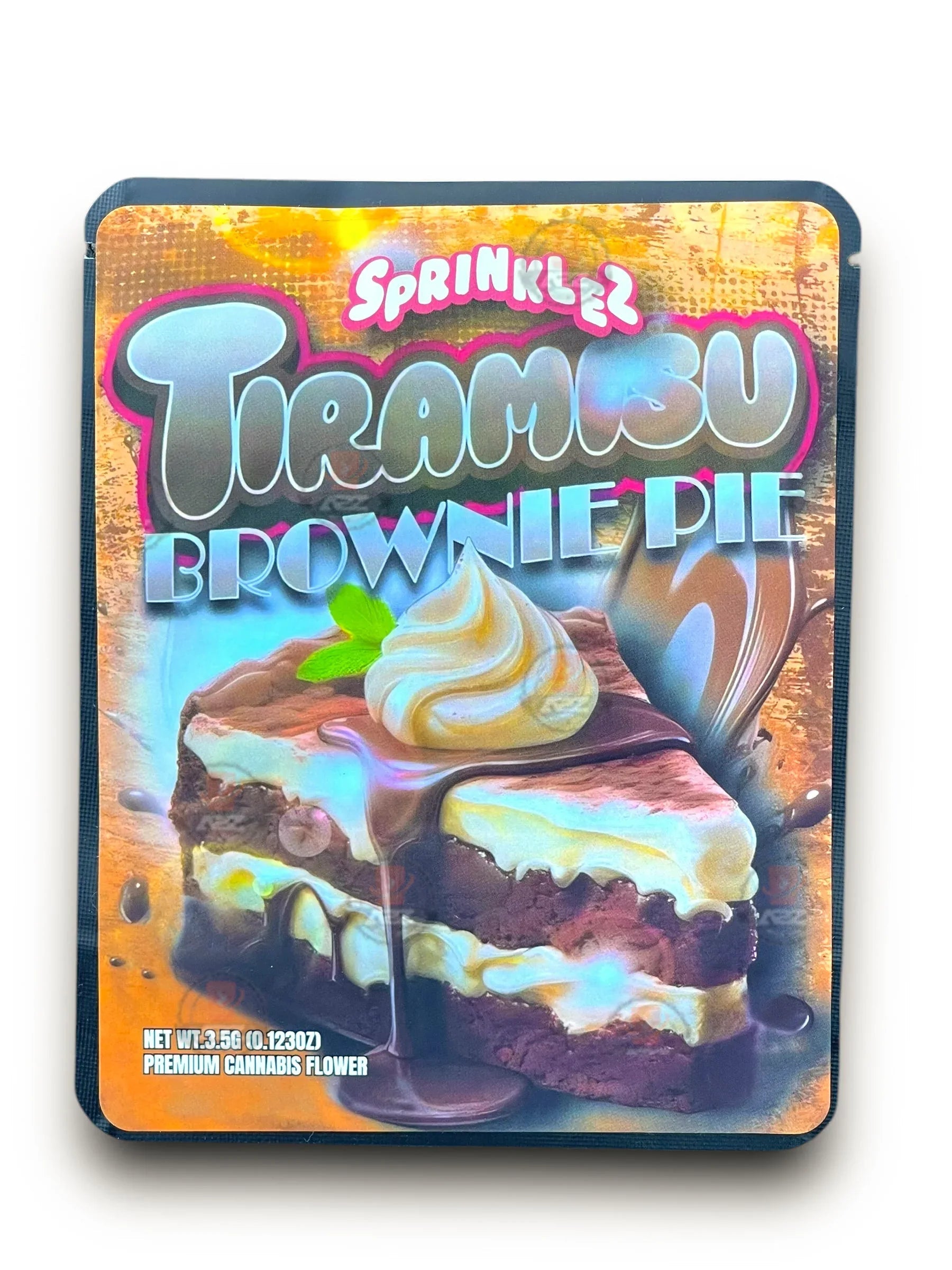 Sprinklez Tiramisu Brownie Pie 3.5G Mylar Bags -With stickers and label - Black Unicorn Hub