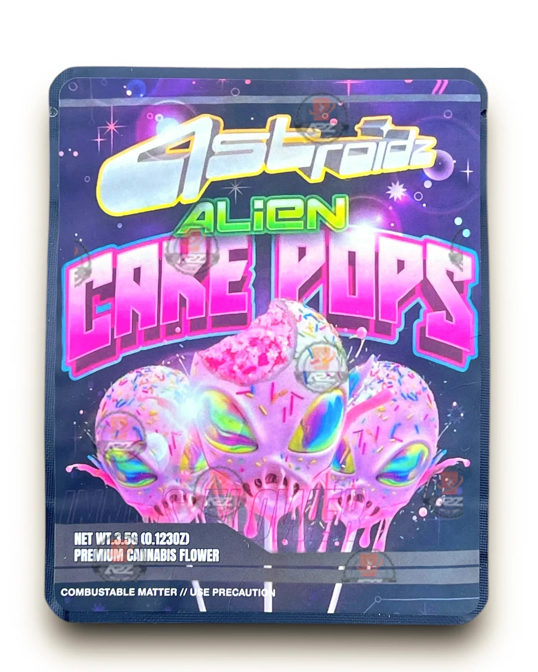 Sprinklez Astroidz Alien Cake Pops 3.5G Mylar Bags -With stickers and label - Black Unicorn Hub