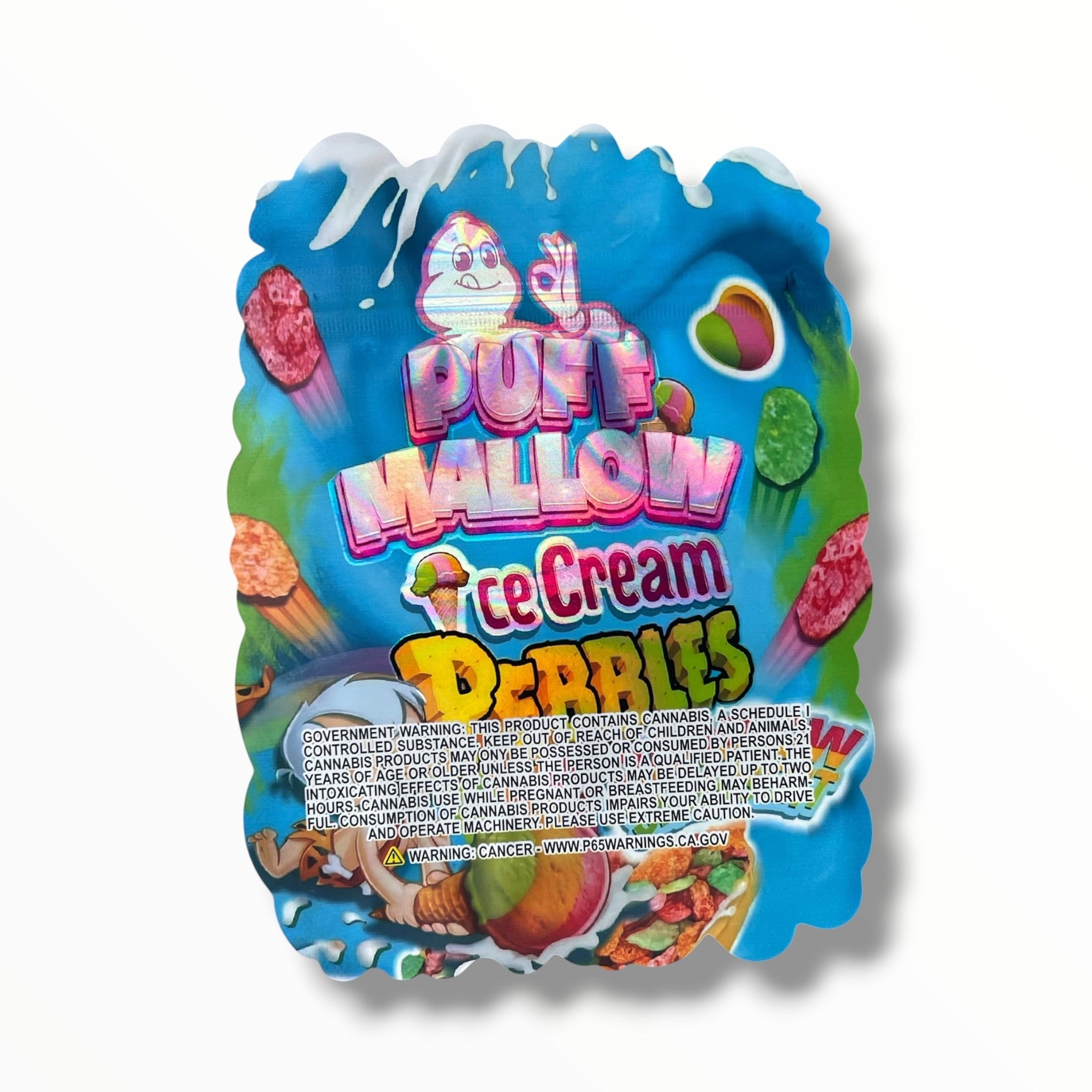 Puff Mallow Ice Cream Pebbles Rainbow Sherbert 3.5g shape bags