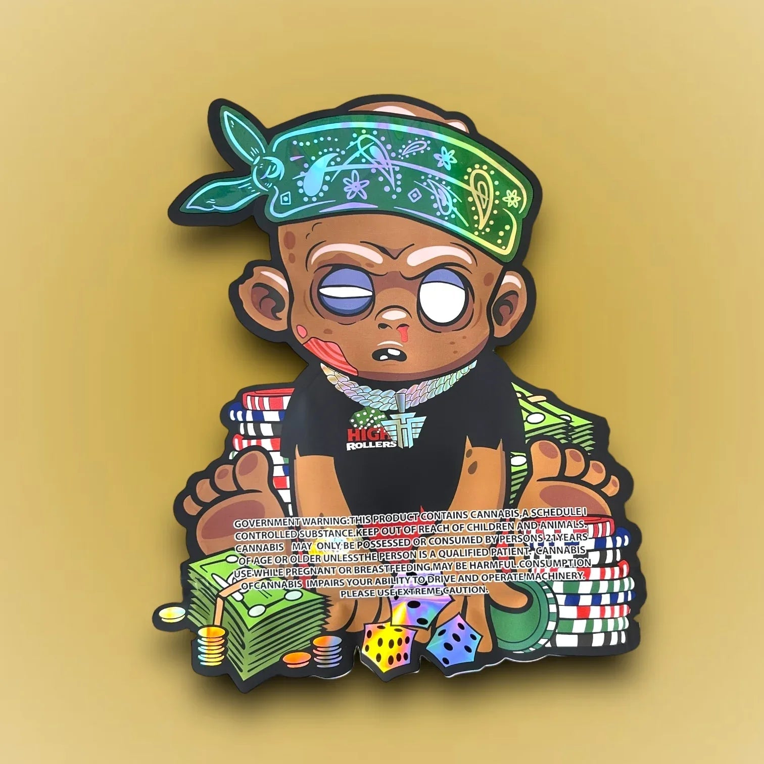 Boss Baby I Can't Feel My Face Cut Out Mylar Bags 3.5g Hight Tolerance ICFMF - Black Unicorn Hub