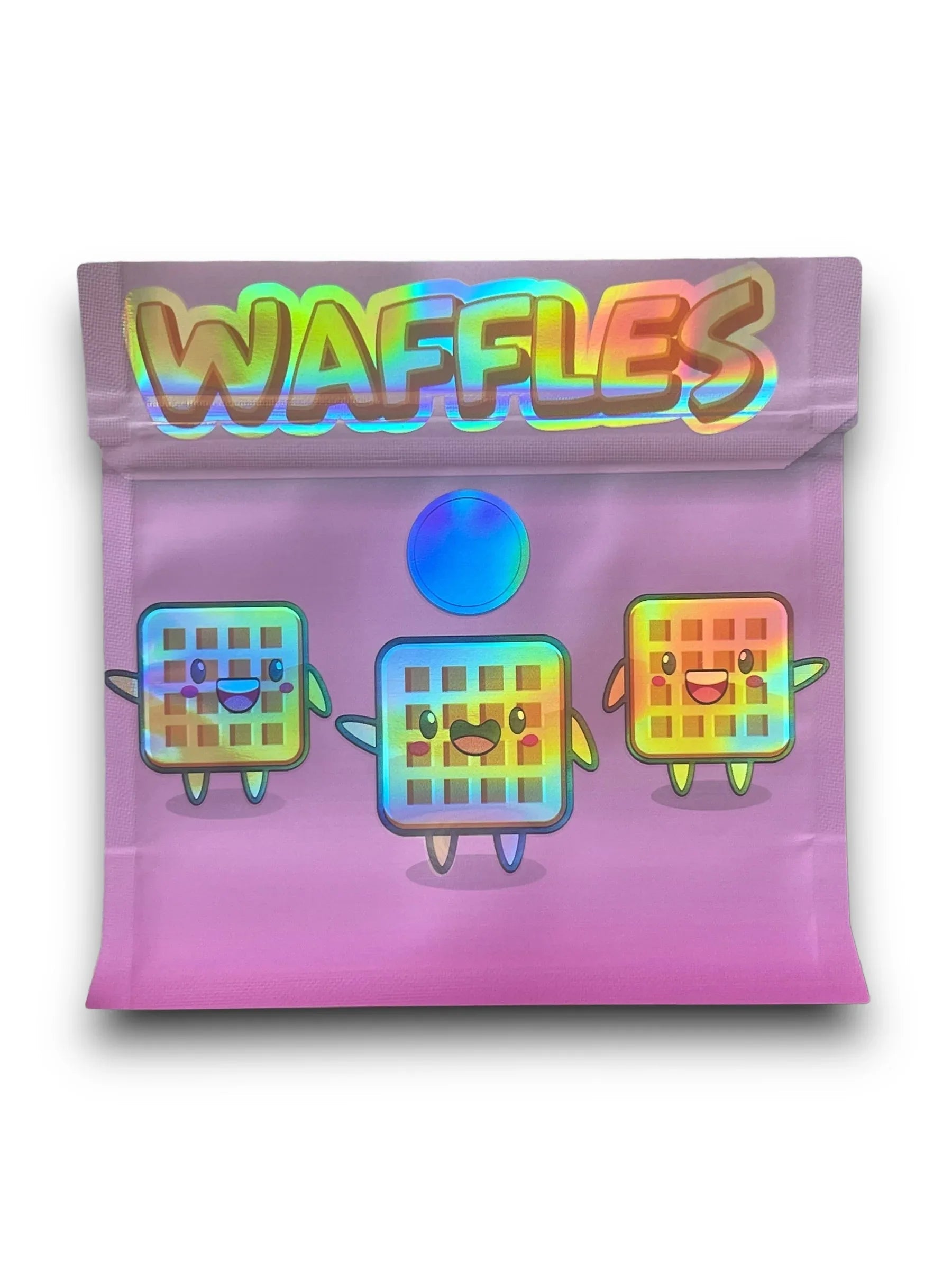 Waffles 3.5G Mylar Bags Holographic Shape Bag - Black Unicorn Hub