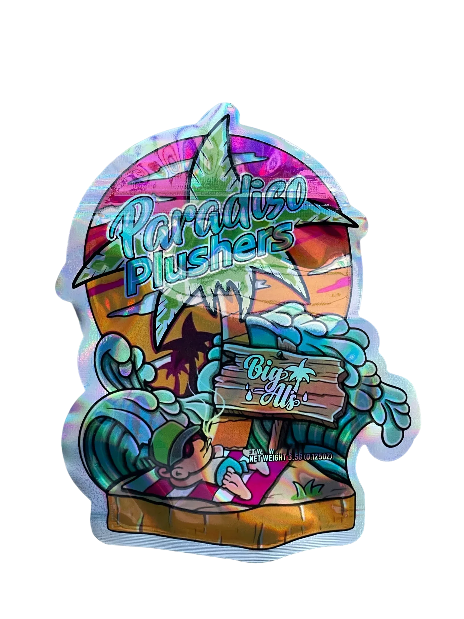 Paradise Plushers cut out Mylar Bags 3.5g Die Cut Paradiso Big Als - Black Unicorn Hub