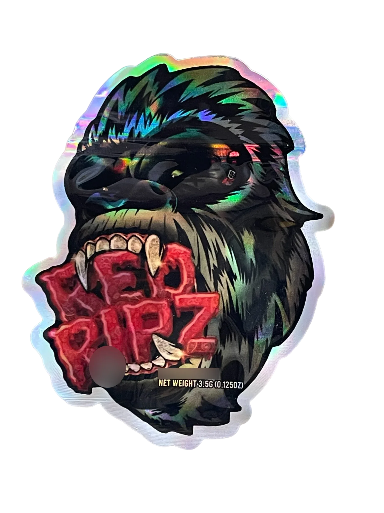 Red Ripz Cut out Mylar zip lock bag 3.5G Holographic - Black Unicorn Hub