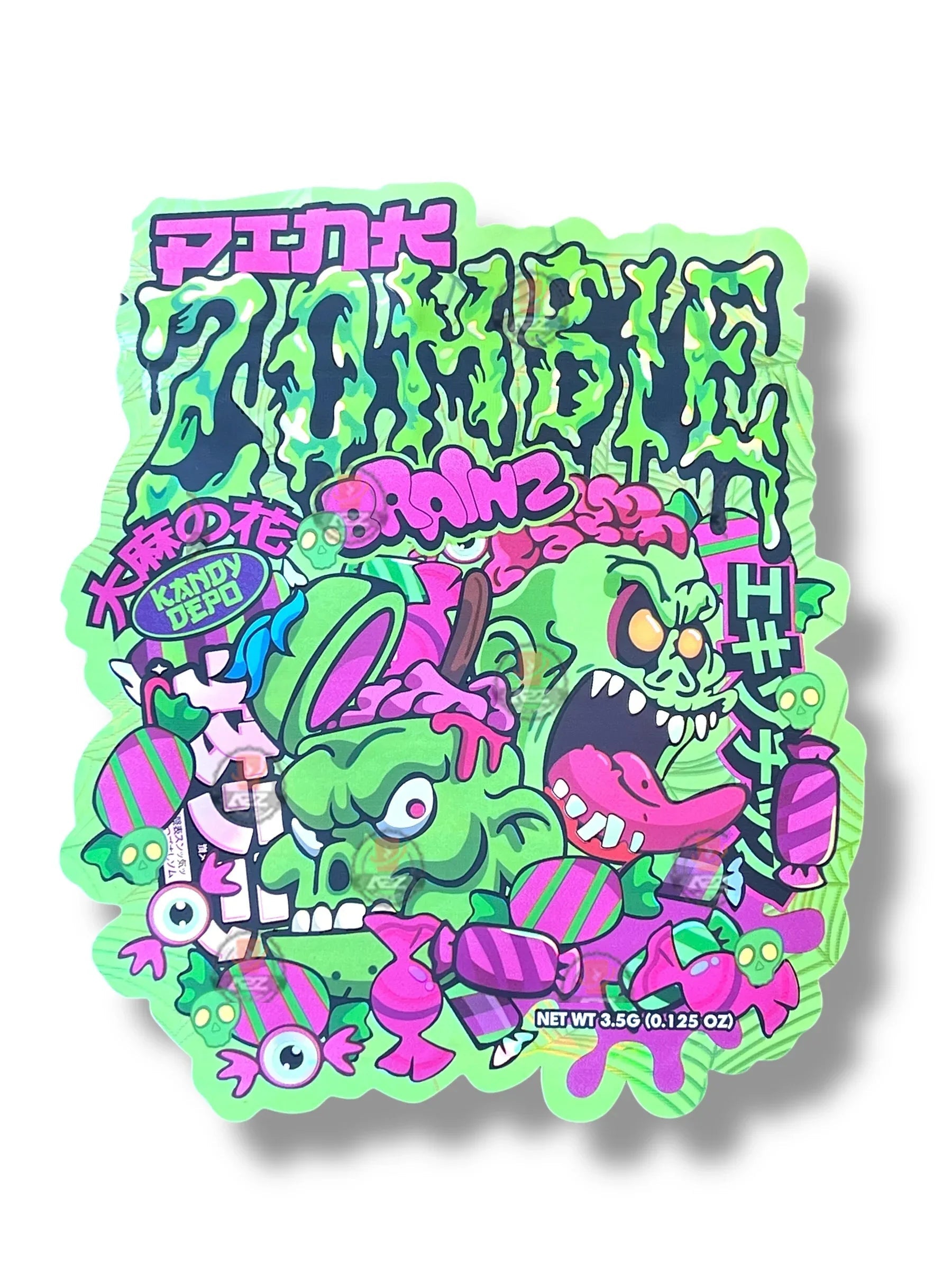 Kandy Depo Pink Brains Mylar Bag 3.5g shape bag - Black Unicorn Hub