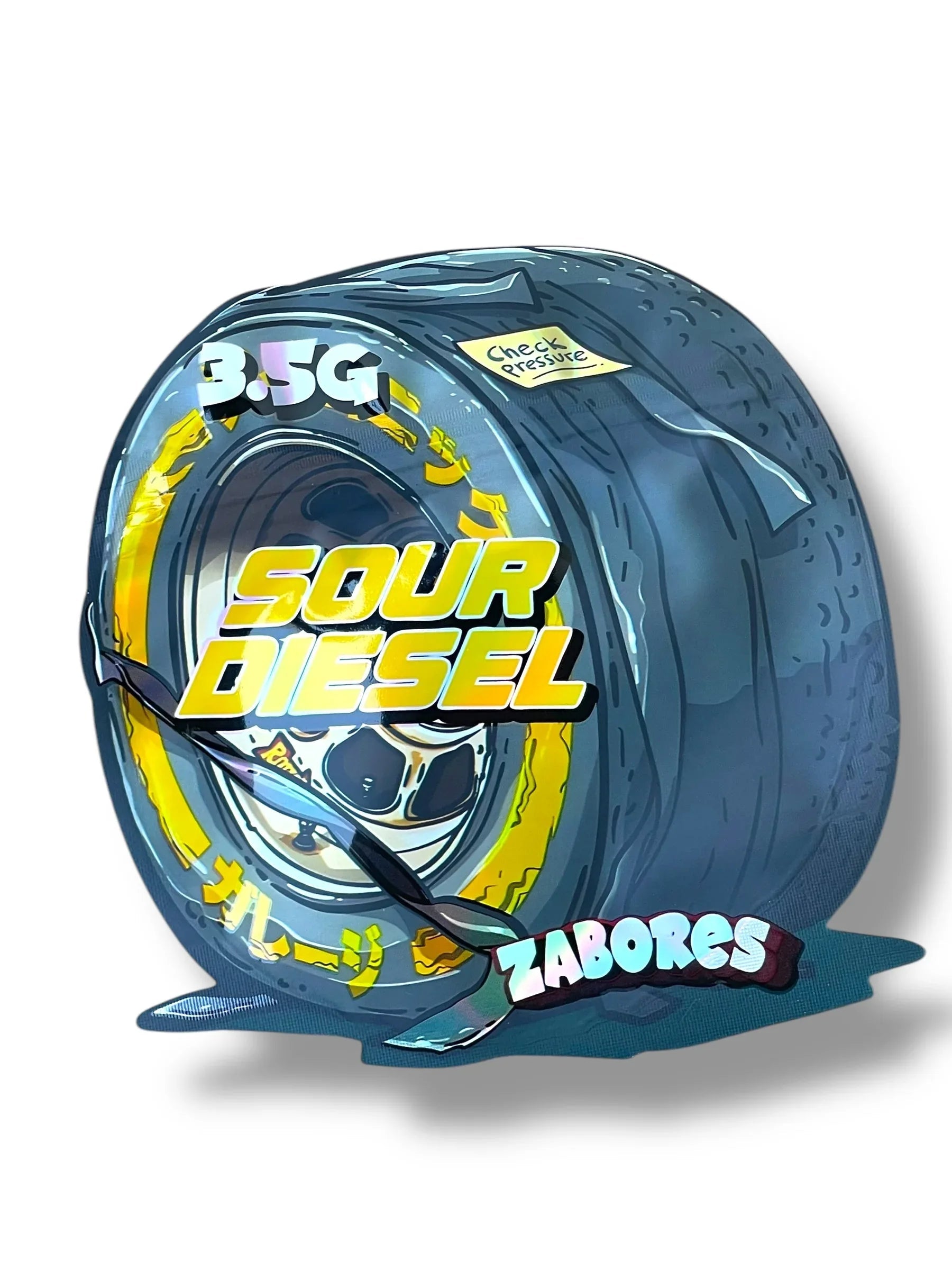 Zabores Sour Diesel Mylar Bag 3.5g shape bag - Black Unicorn Hub