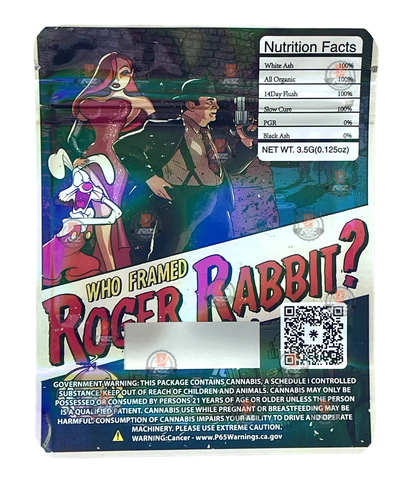 Roger Rabbit Mylar Bags 3.5g Holographic Rolling Stone Exotics - Black Unicorn Hub