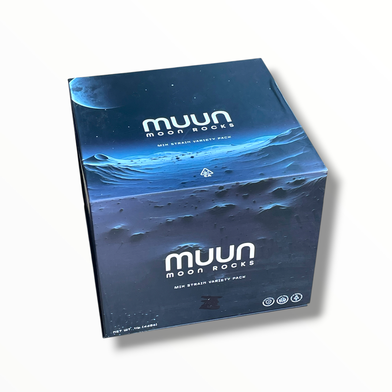Muun Moon Rocks Mixed-Strain Variety Pack – 4 Capsules, 16 Empty 1 Oz Pods – Packaging Only