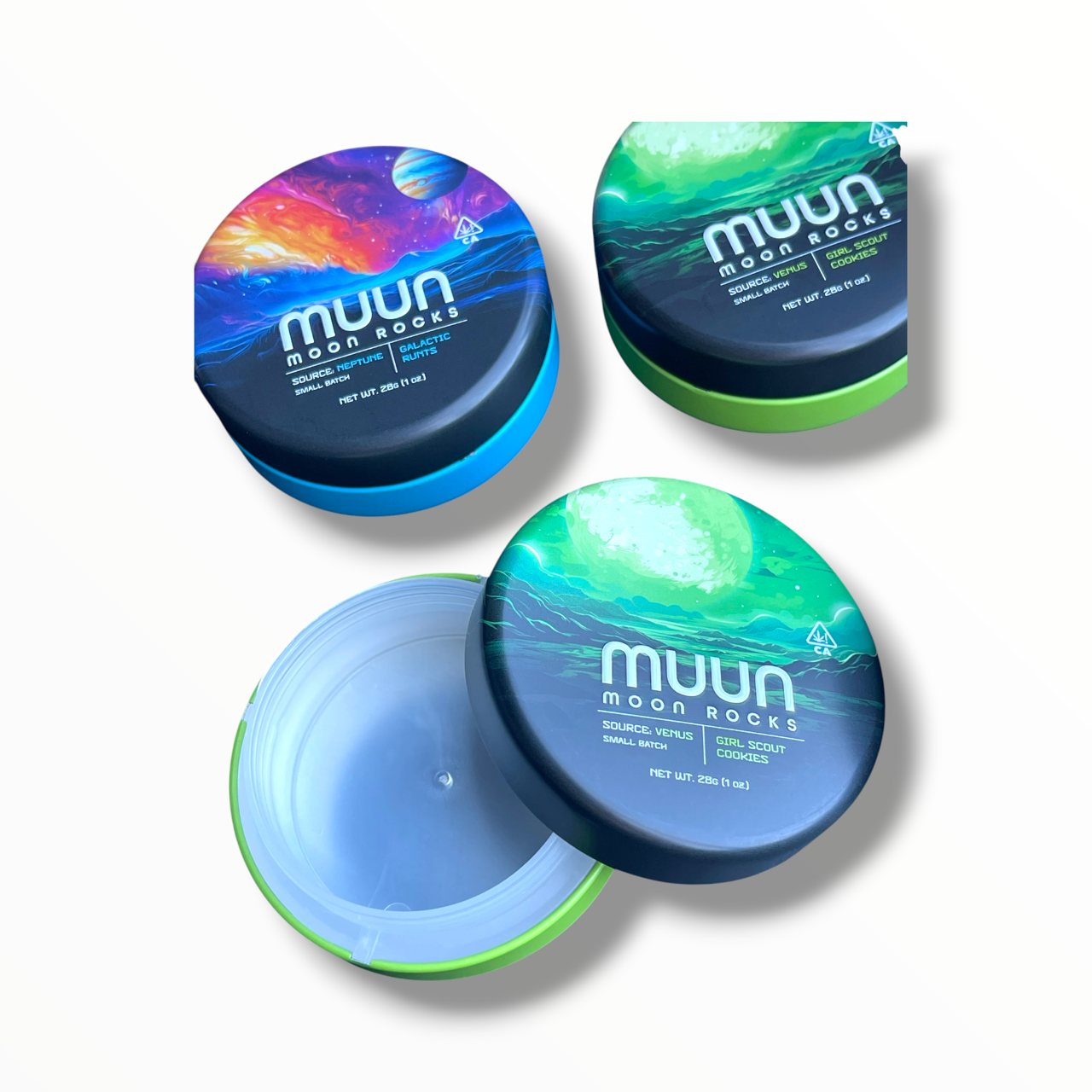 Muun Moon Rocks Mixed-Strain Variety Pack – 4 Capsules, 16 Empty 1 Oz Pods – Packaging Only