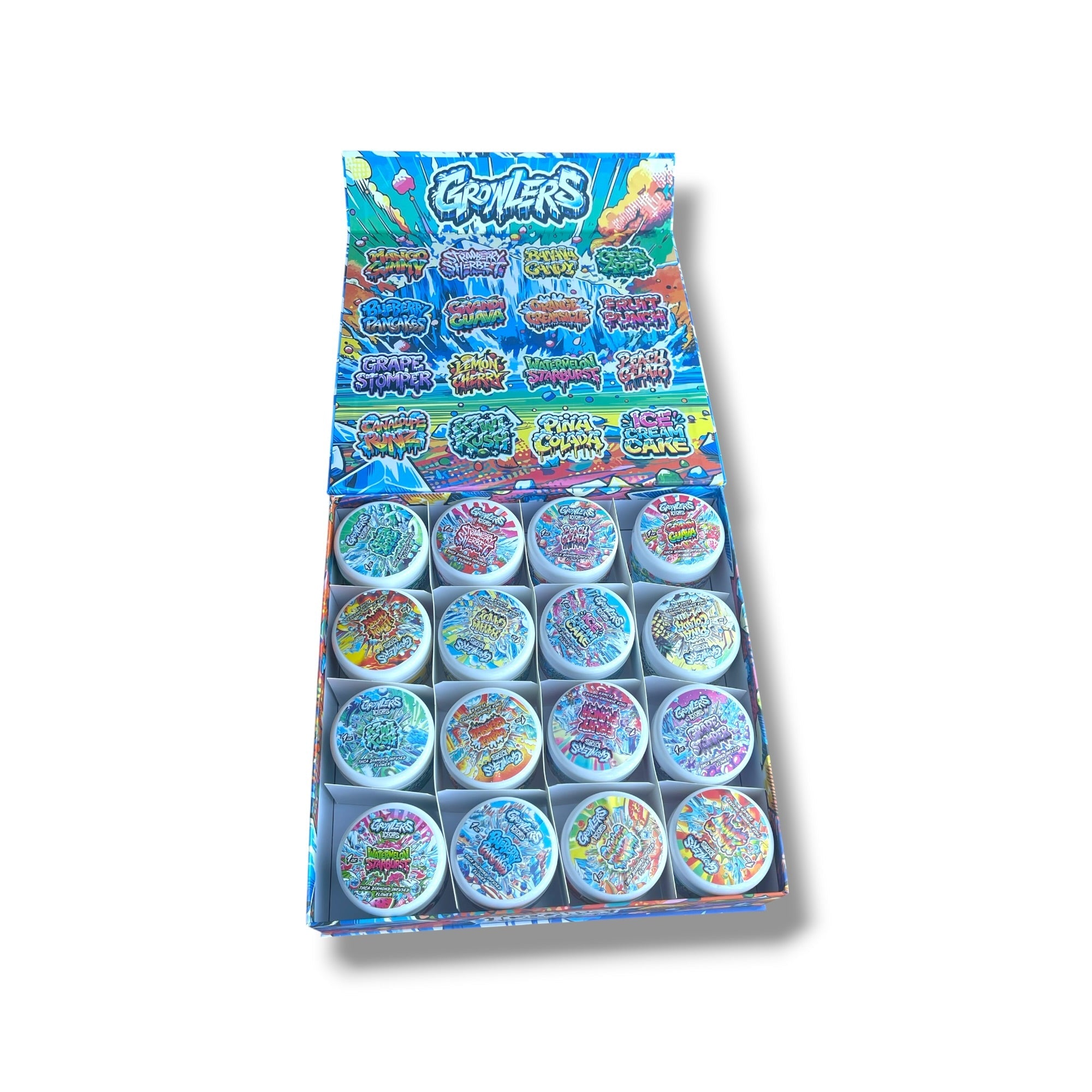 Jungle Boys 16-1oz Jars in a box Mixed Strains Variety Pack- Empty packaging only (Copy)