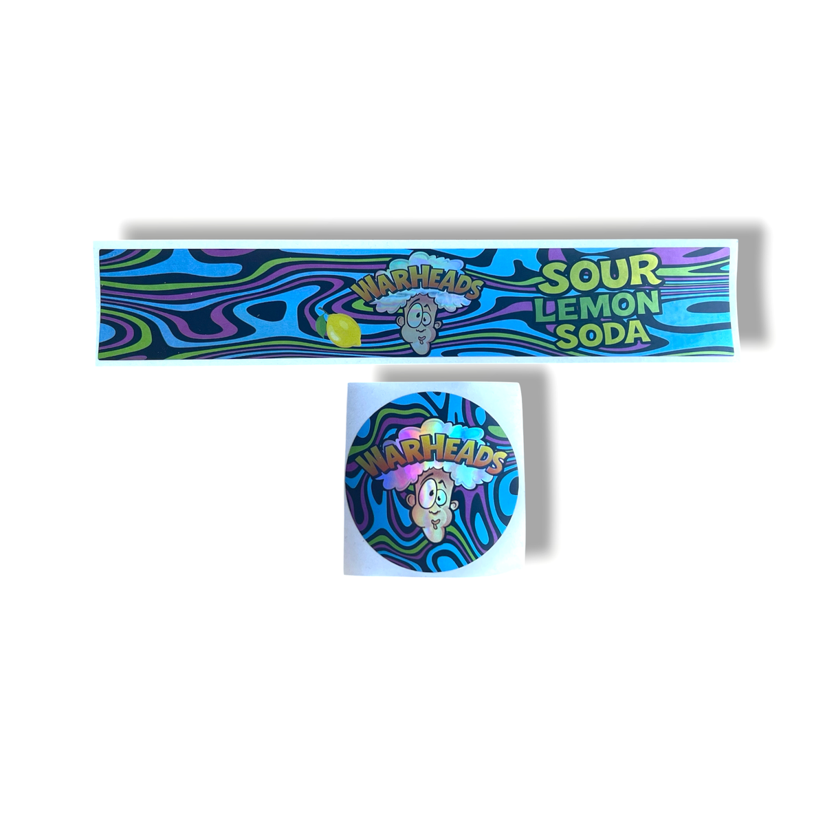 Sour Lemon Soda Glass Jar Stickers 3.5g Holographic stickers
