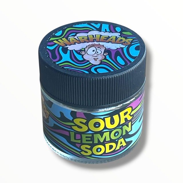 Wareheads Sour Lemon Soda Runtz 3.5g Glass Jars with Holographic Stickers
