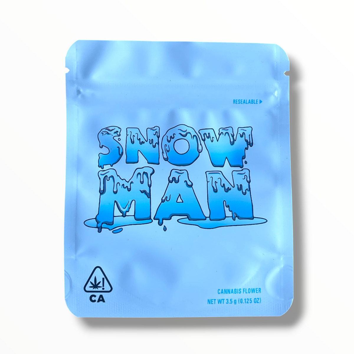Cookies Snow Man Mylar Bags 3.5 Grams Smell Proof Resealable Bags w/ Holographic Authenticity Stickers