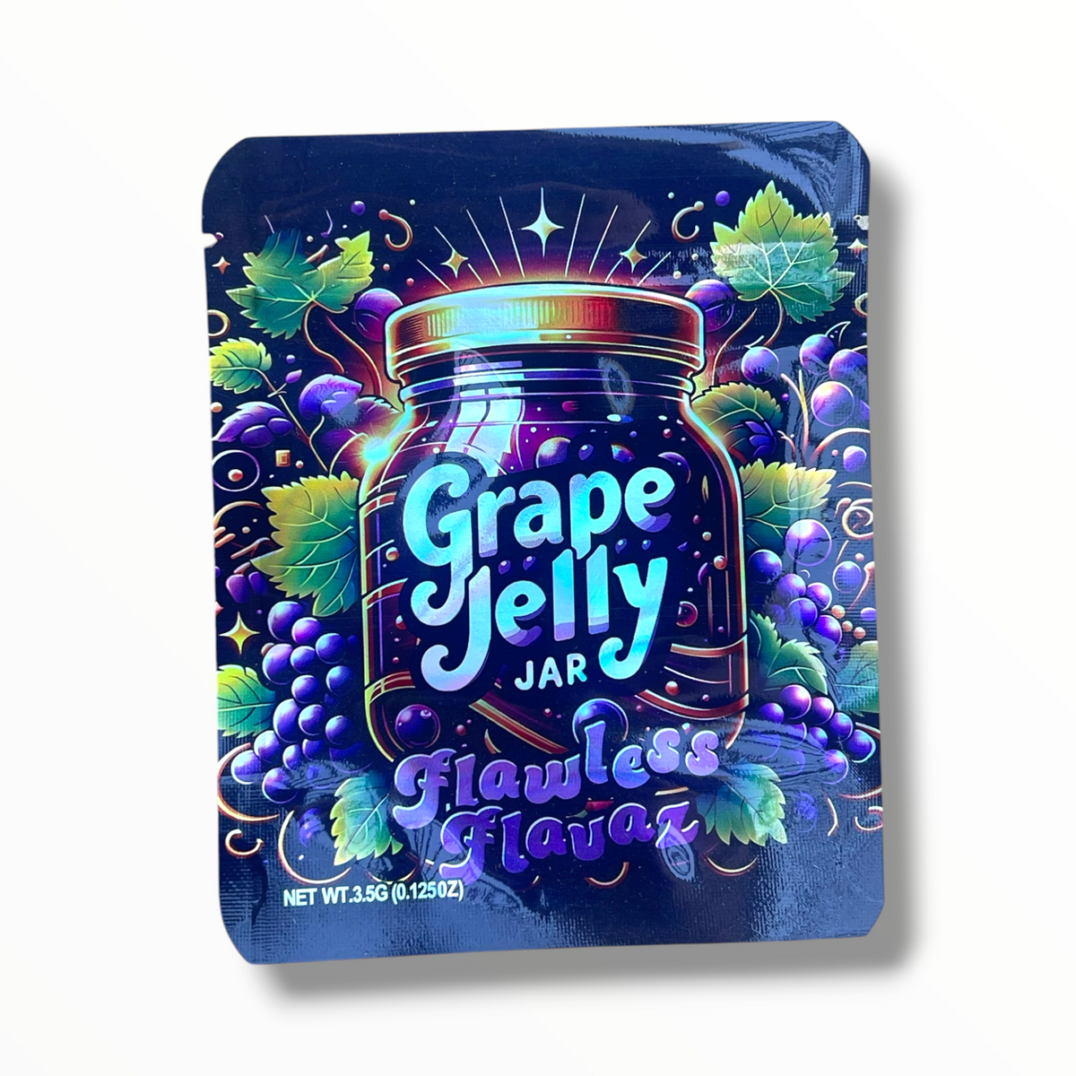 Grape Jelly Mylar Bags 3.5 Grams Smell Proof Flawless Flavaz