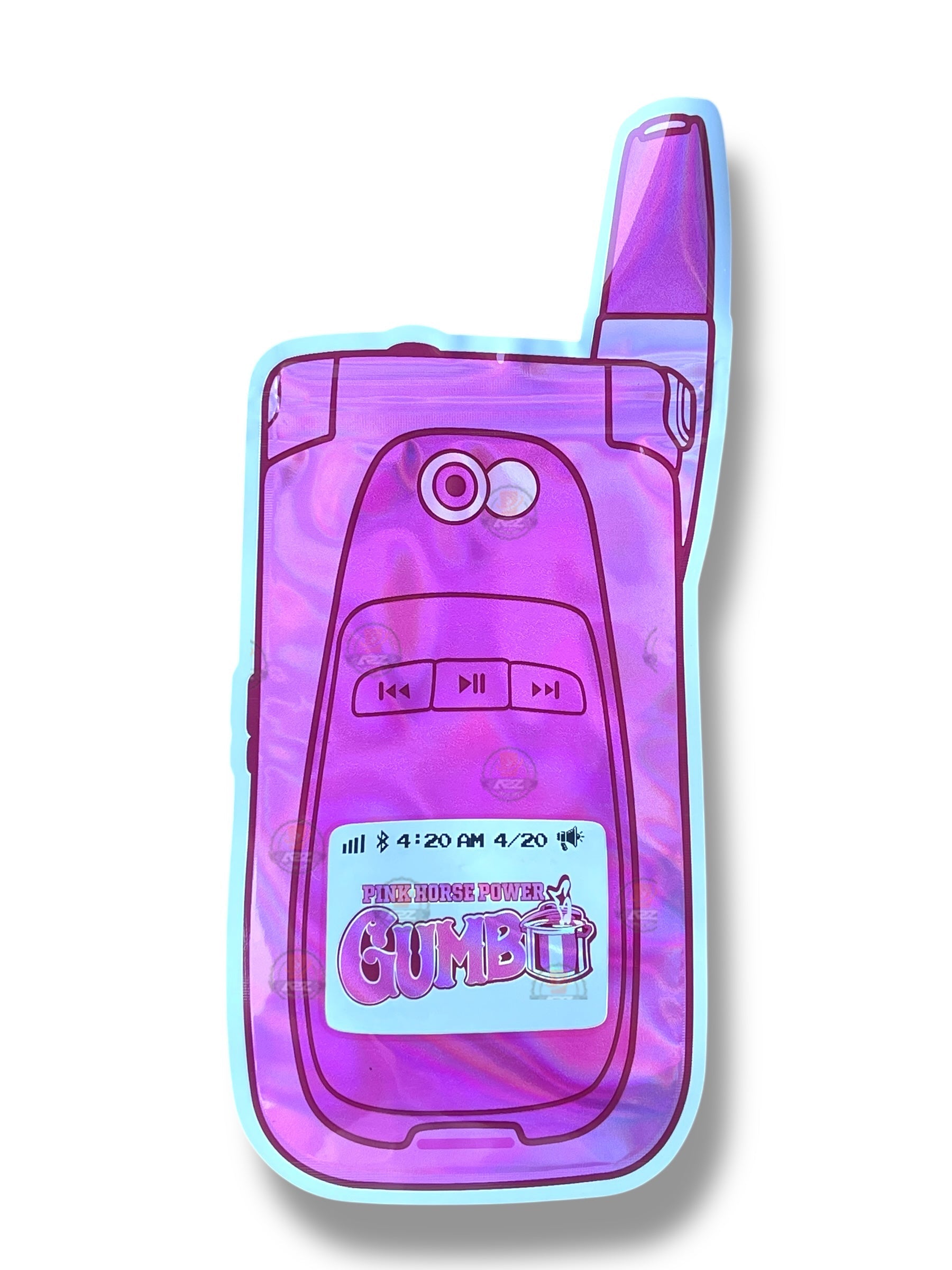 Gumbo Pink Horse Power Mylar Bag 3.5g shape bag