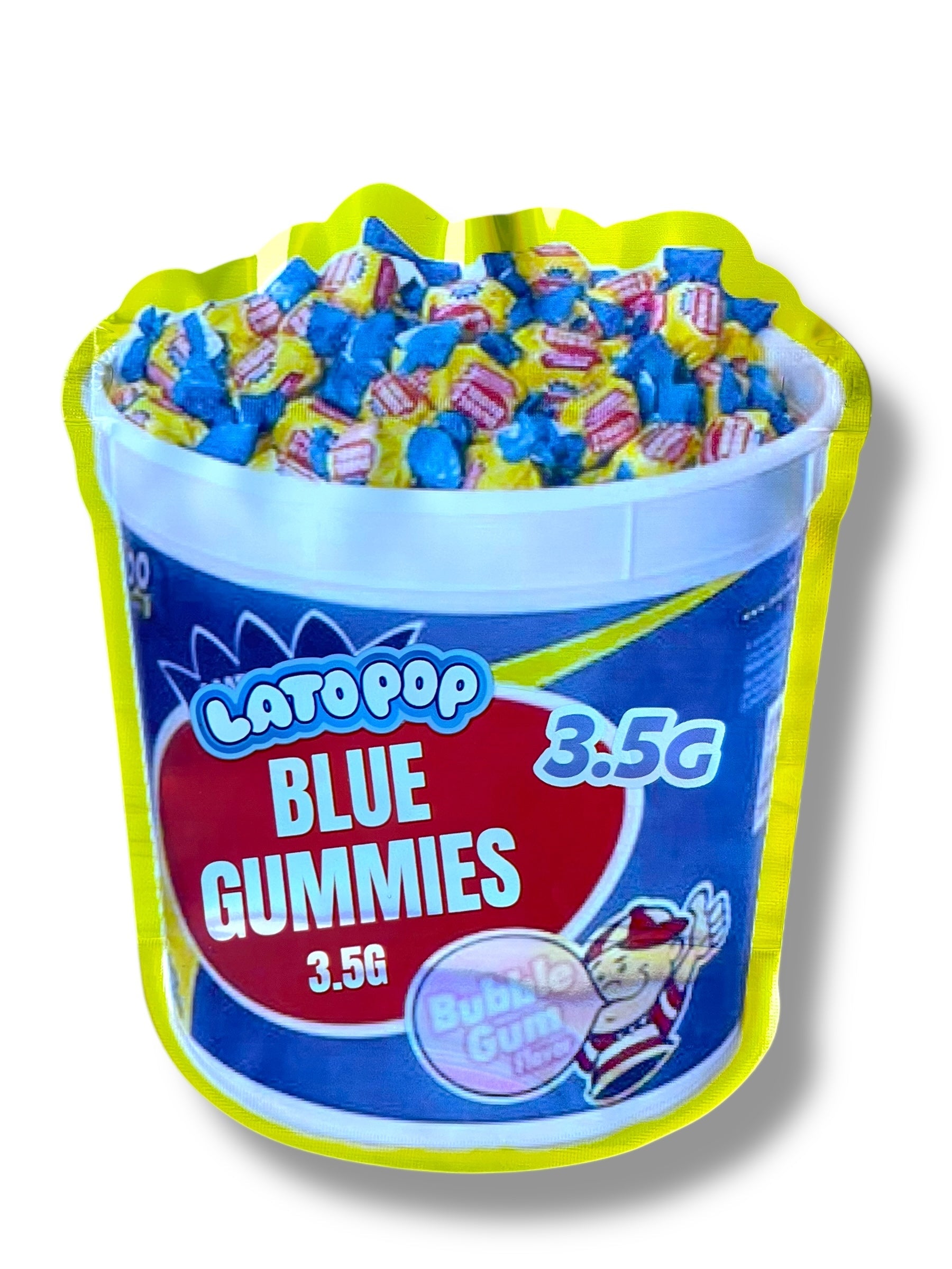 Lato POP Blue Gummies Mylar Bag 3.5g shape bag